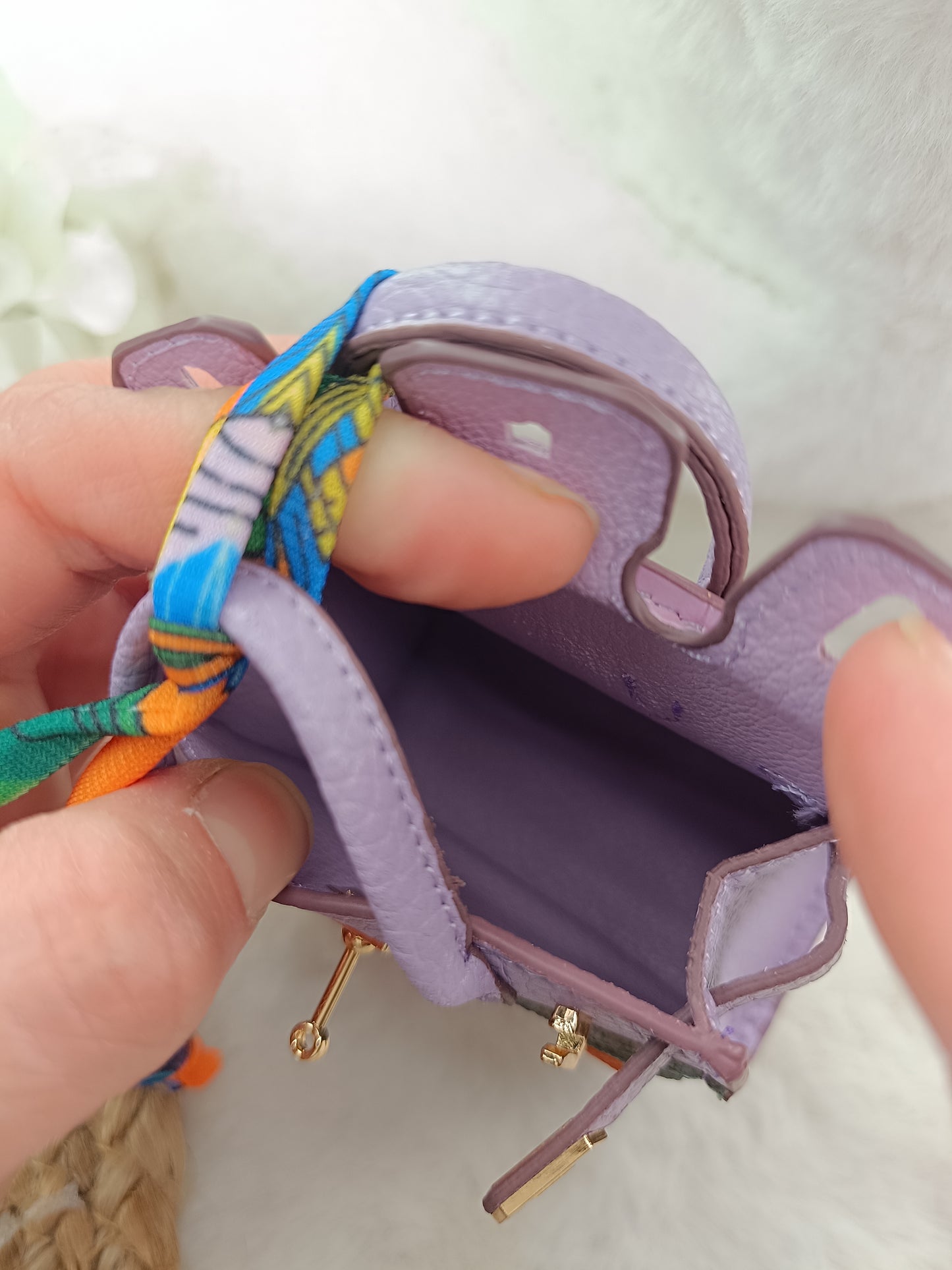 Mini Handtasche like Birkin Bag Geldbörse Dekoration