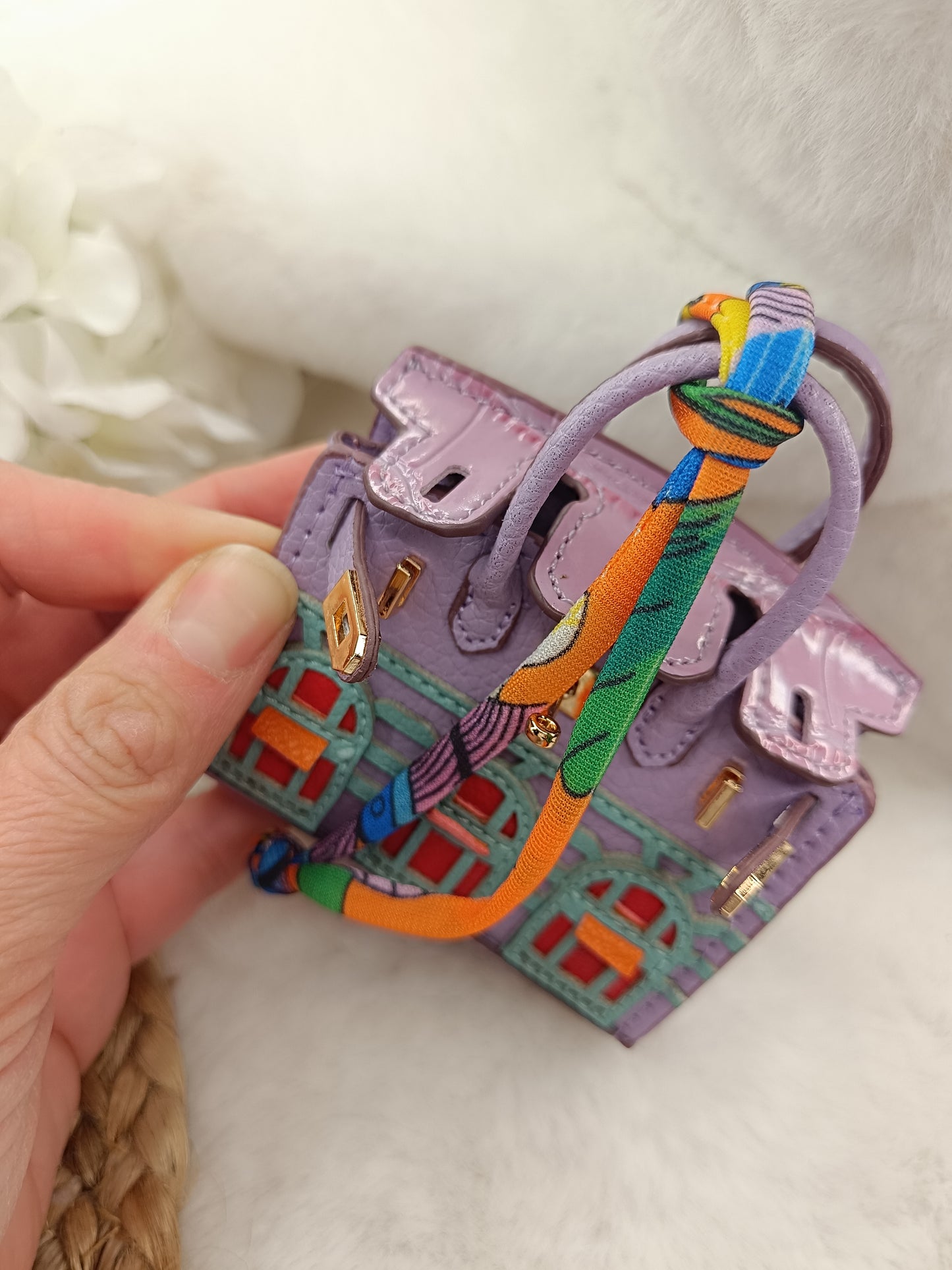 Mini Handtasche like Birkin Bag Geldbörse Dekoration