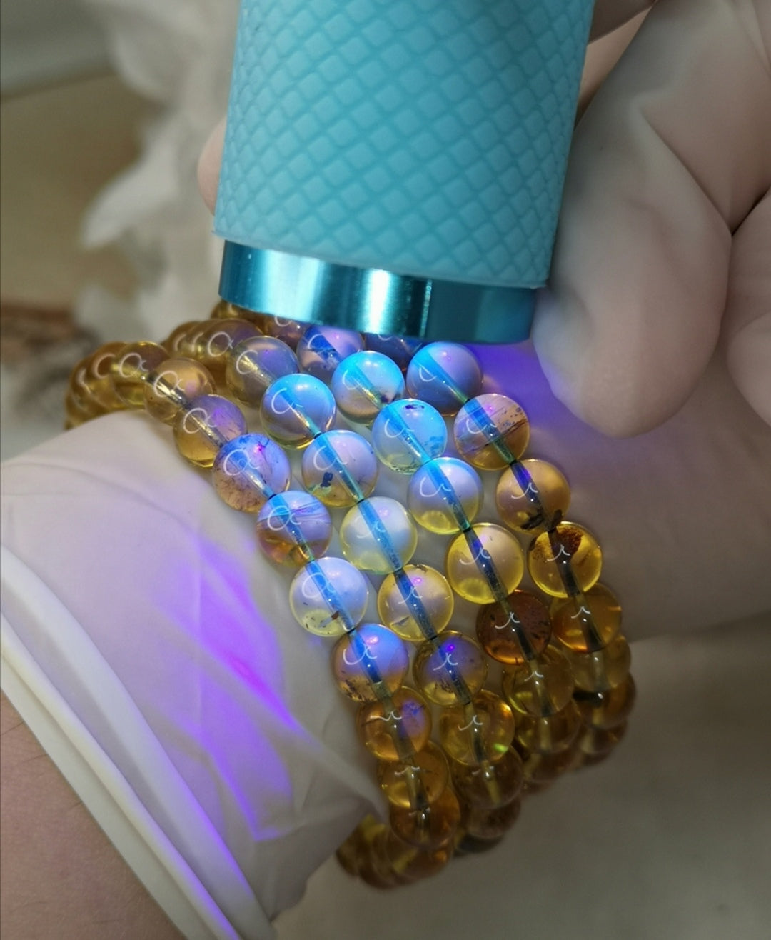 Blue Amber Edelstein Armband