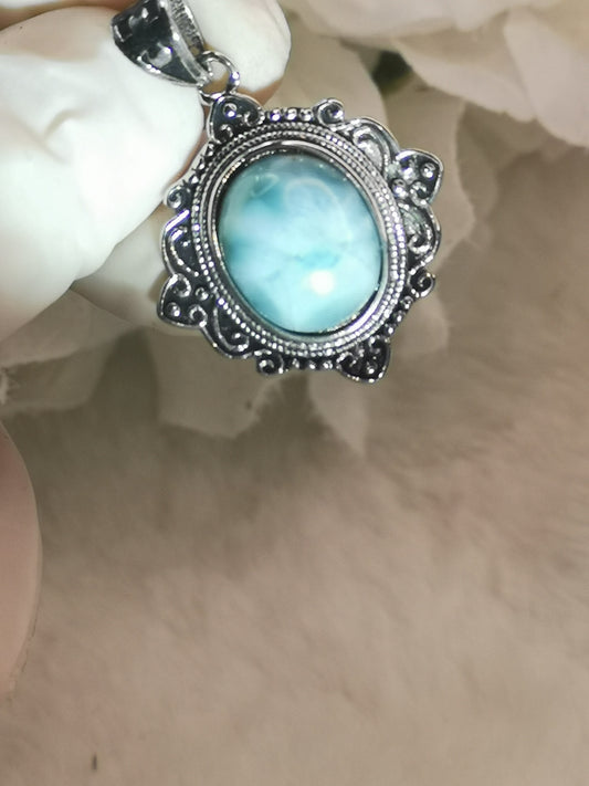Larimar, Kupfer, Ketten Anhänger