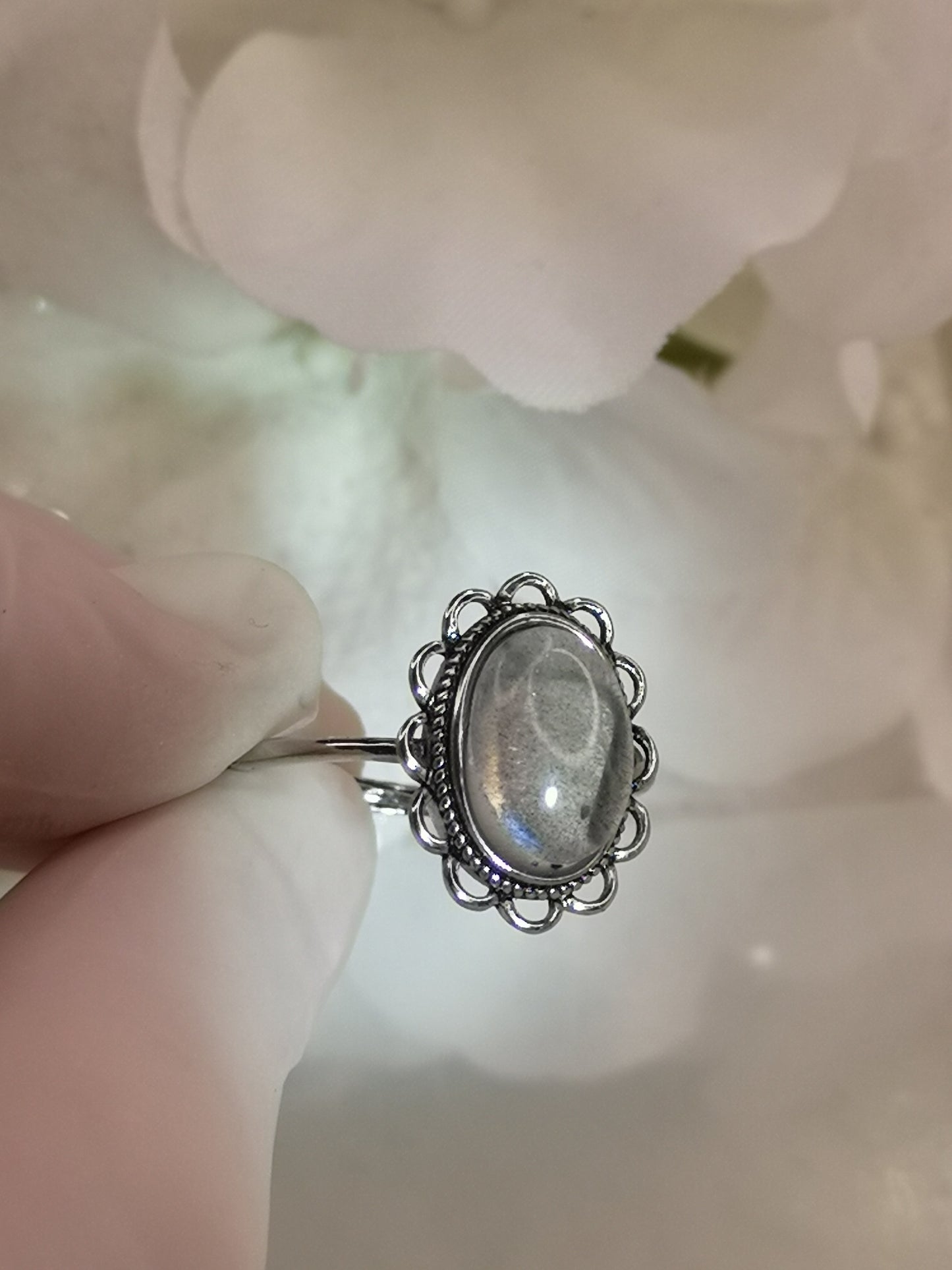 Labradorite Edelstein Kupfer Ring verstellbar