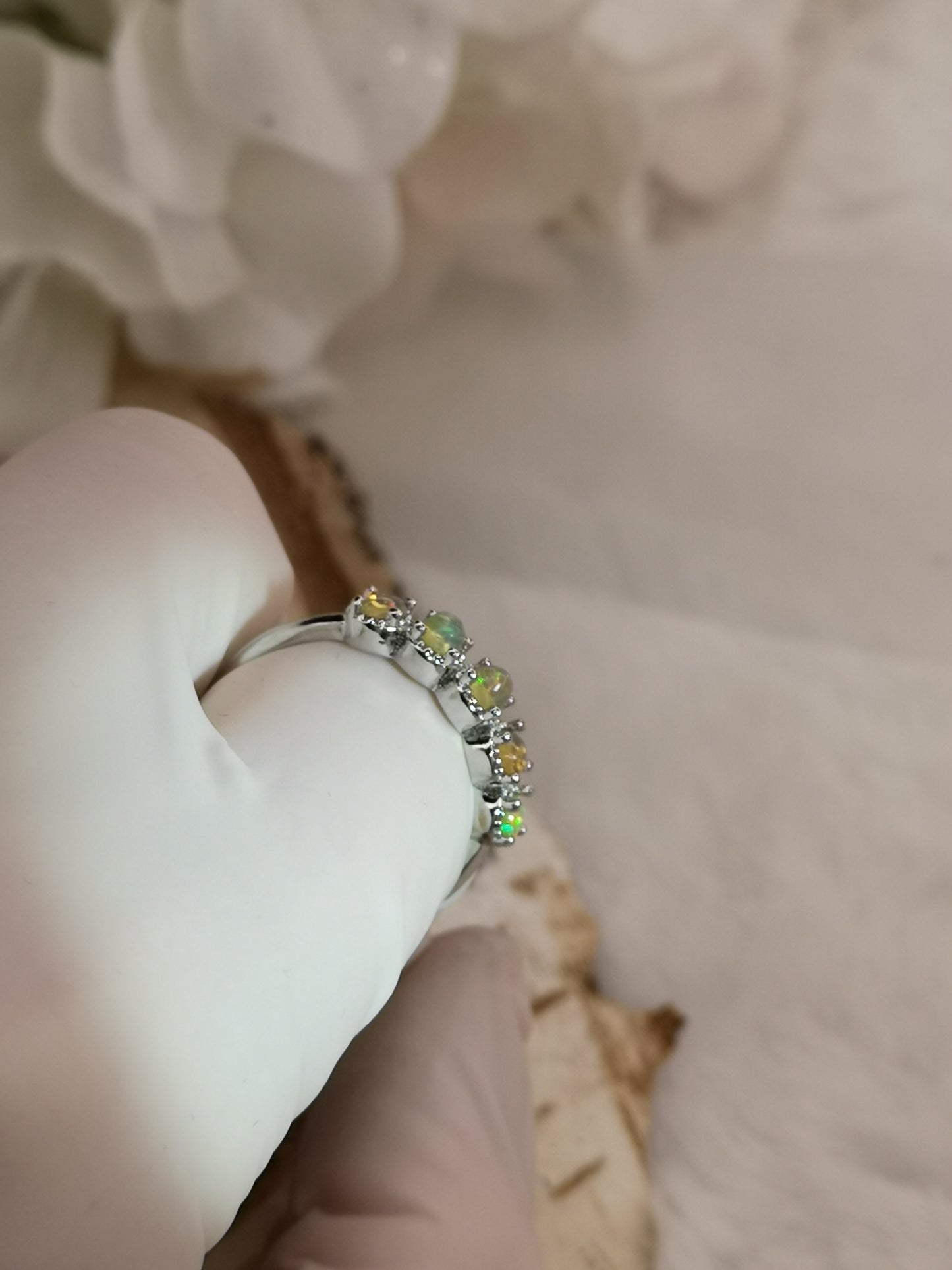 Opal Edelsteine, Kupfer Ring verstellbar