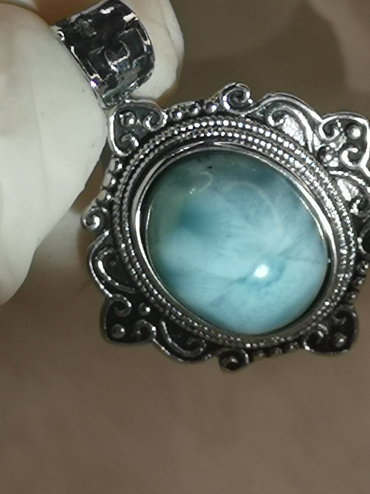Larimar, Kupfer, Ketten Anhänger