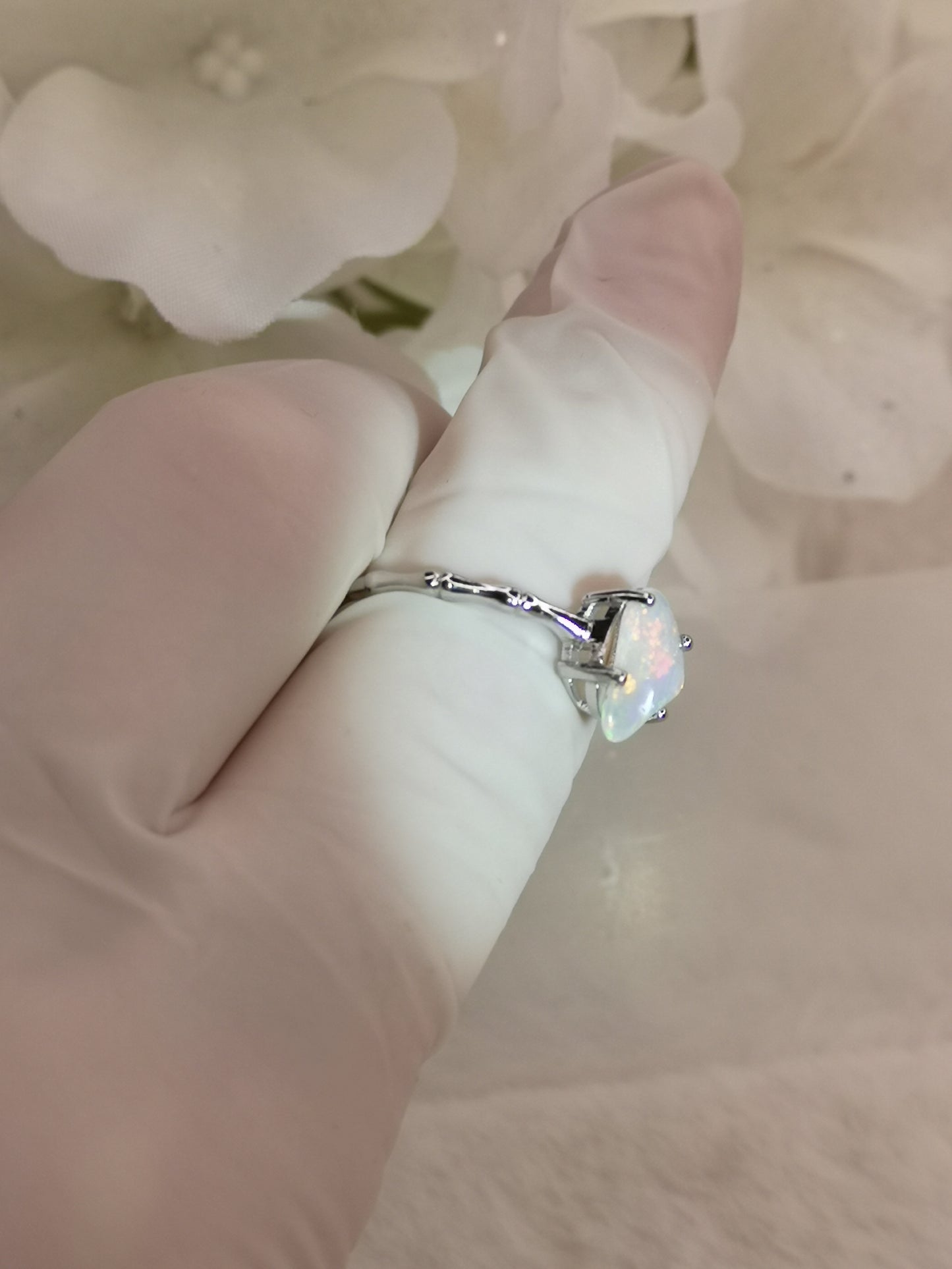 Opal Edelstein Kupfer Ring verstellbar Edelstein Schmuck #dayza