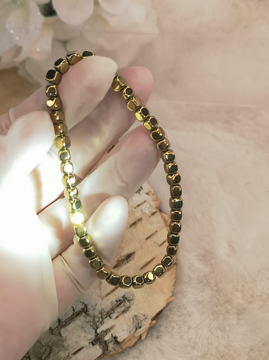 Pyrit Edelstein Armband, dehnbar