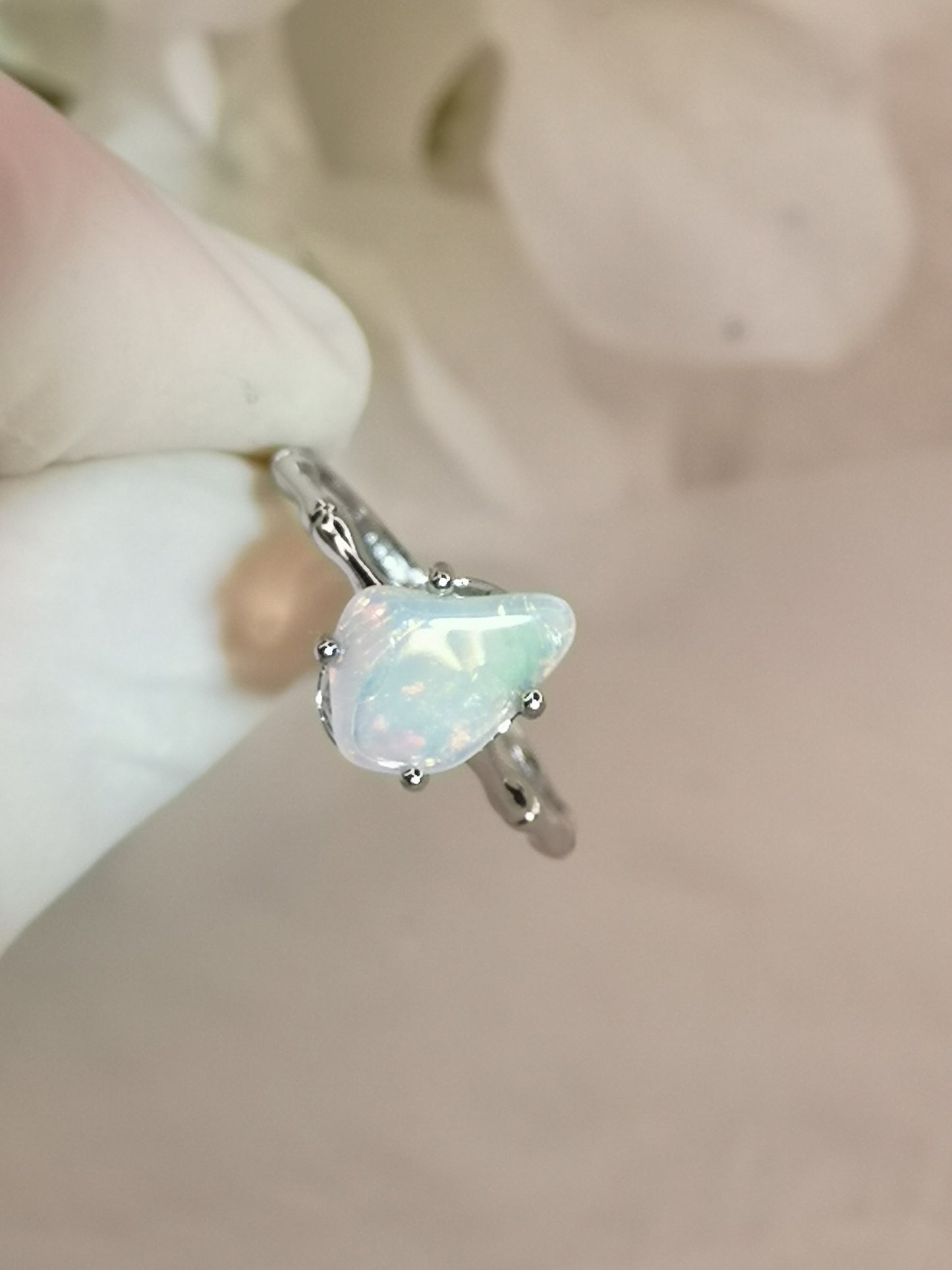 Opal Edelstein Kupfer Ring verstellbar Edelstein Schmuck #dayza