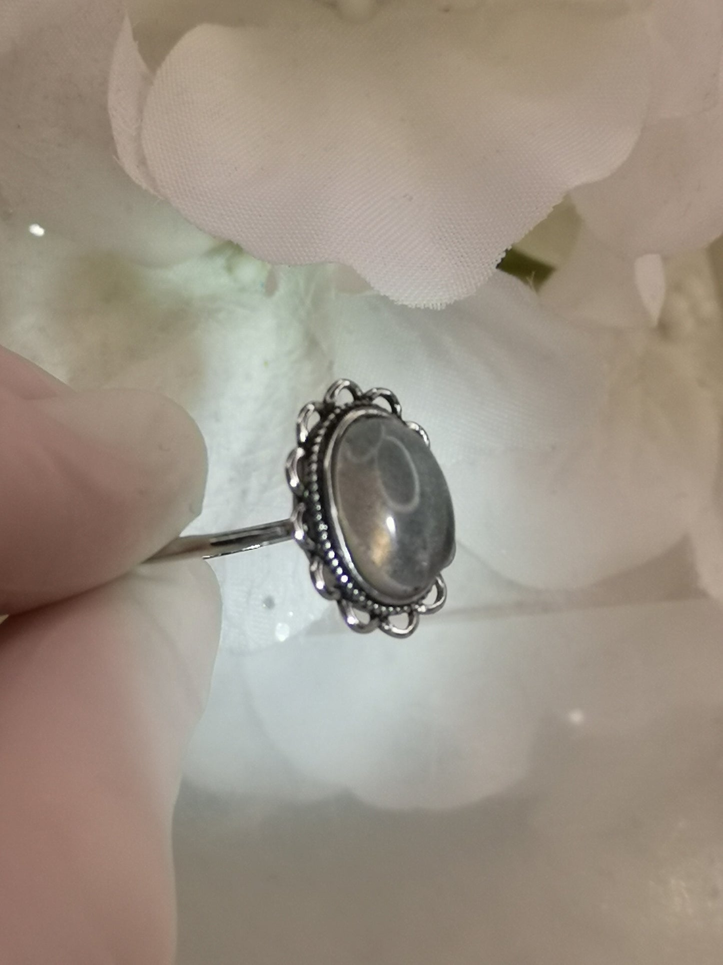 Labradorite Edelstein Kupfer Ring verstellbar
