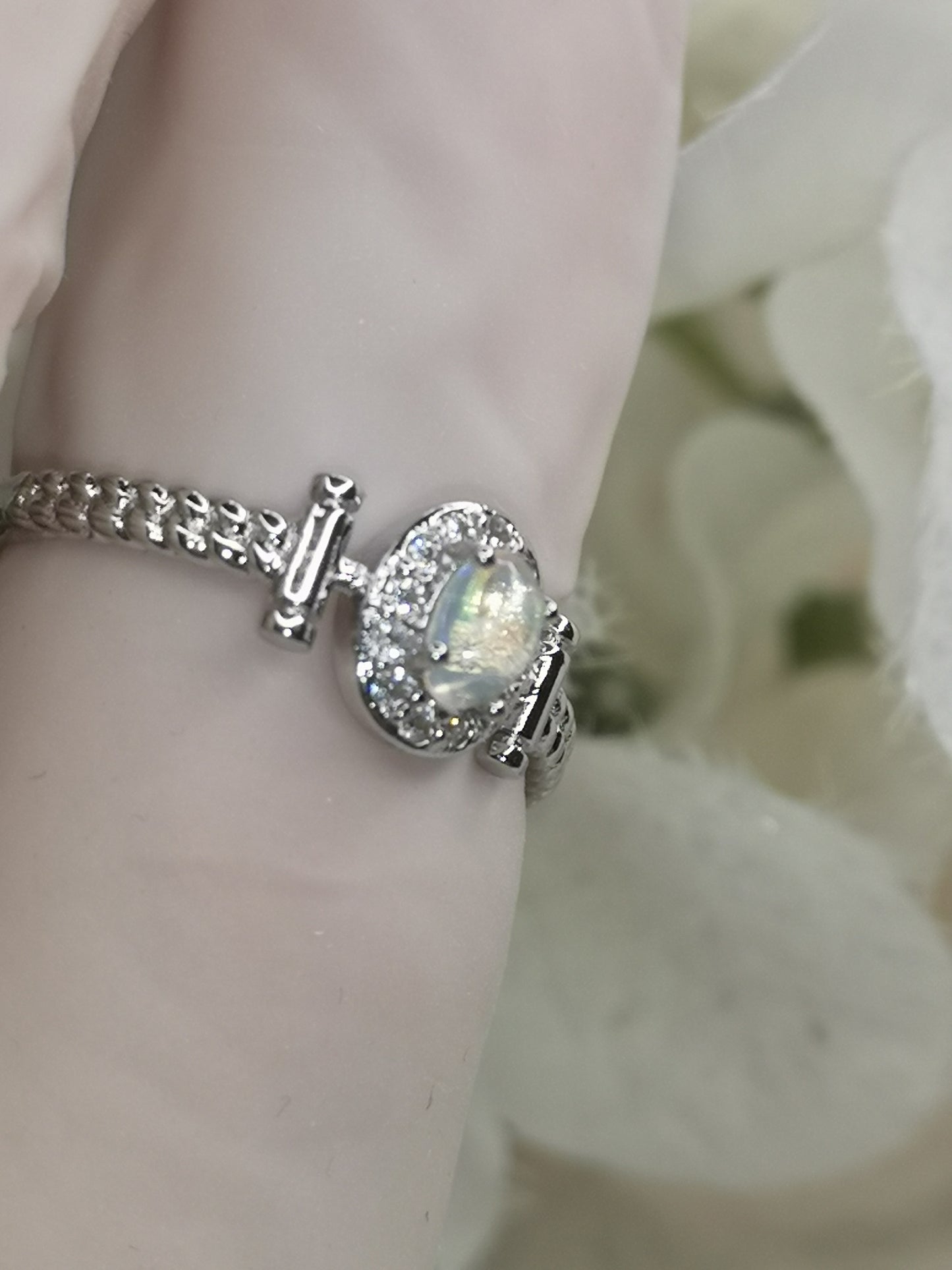 Opal 925 Silber Ring, verstellbar