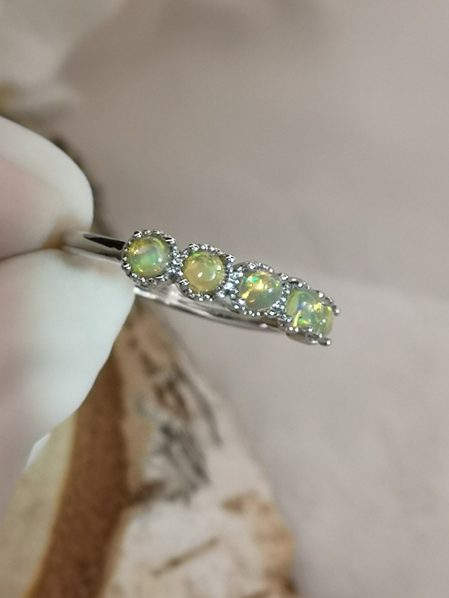 Opal Edelsteine, Kupfer Ring verstellbar