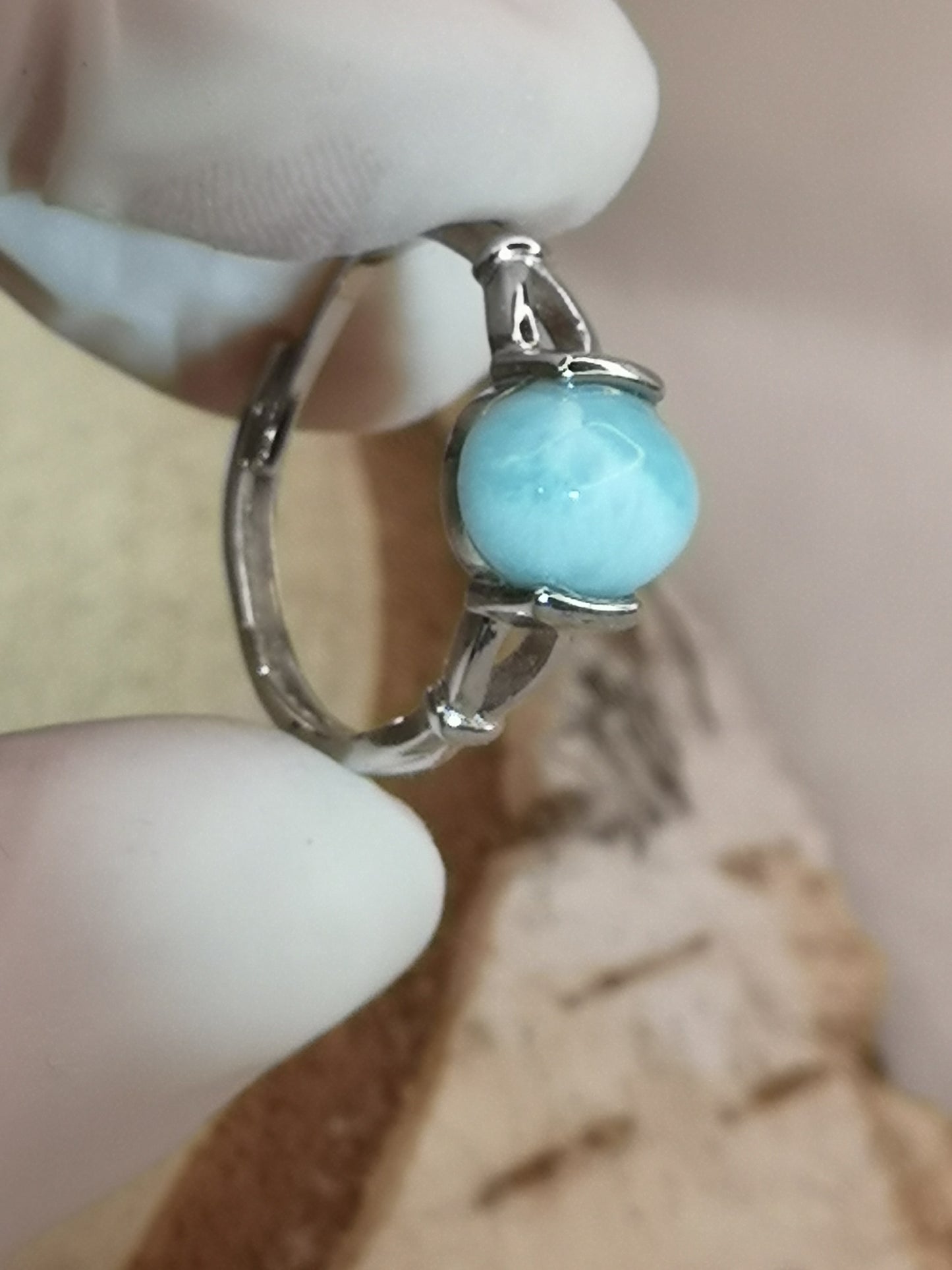 Larimar Edelstein Kupfer Ring