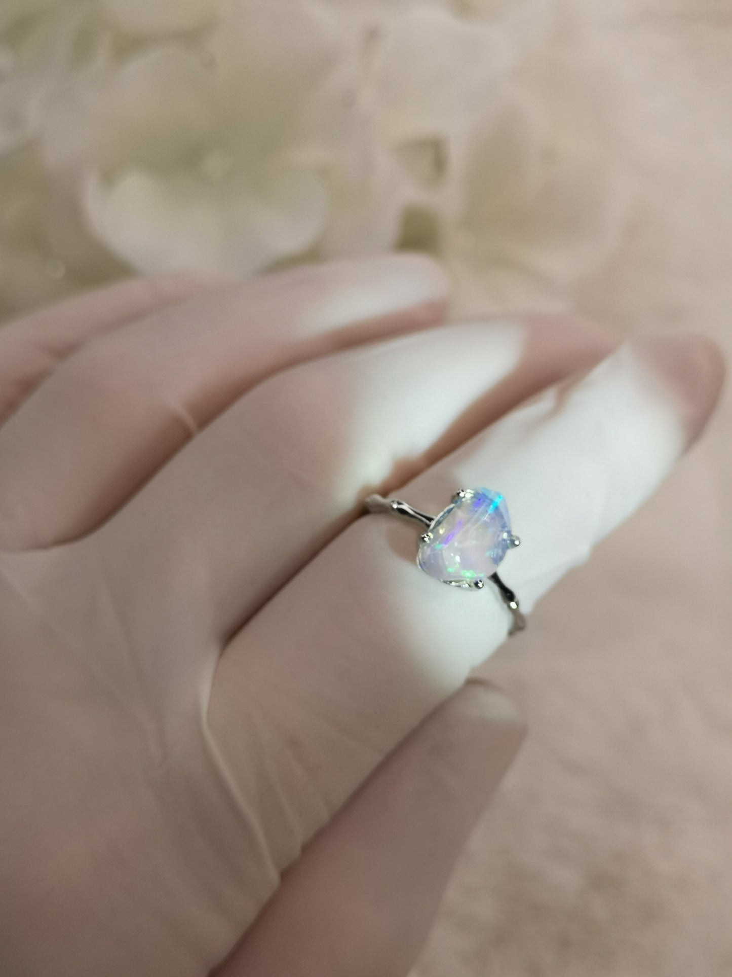 Opal Kupfer Ring verstellbar Edelstein Schmuck #dayza