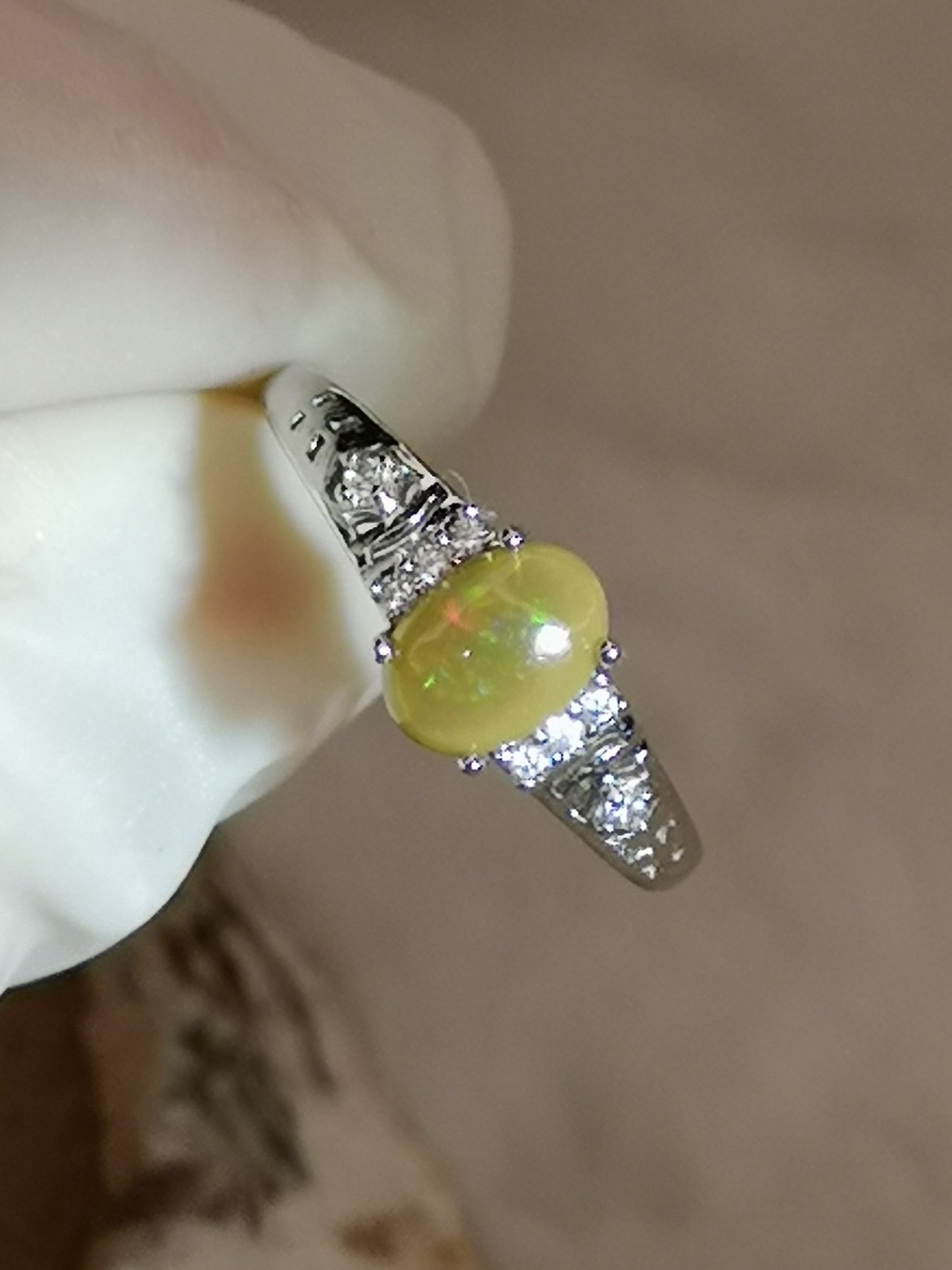 Opal Edelstein, Kupfer Ring, verstellbar
