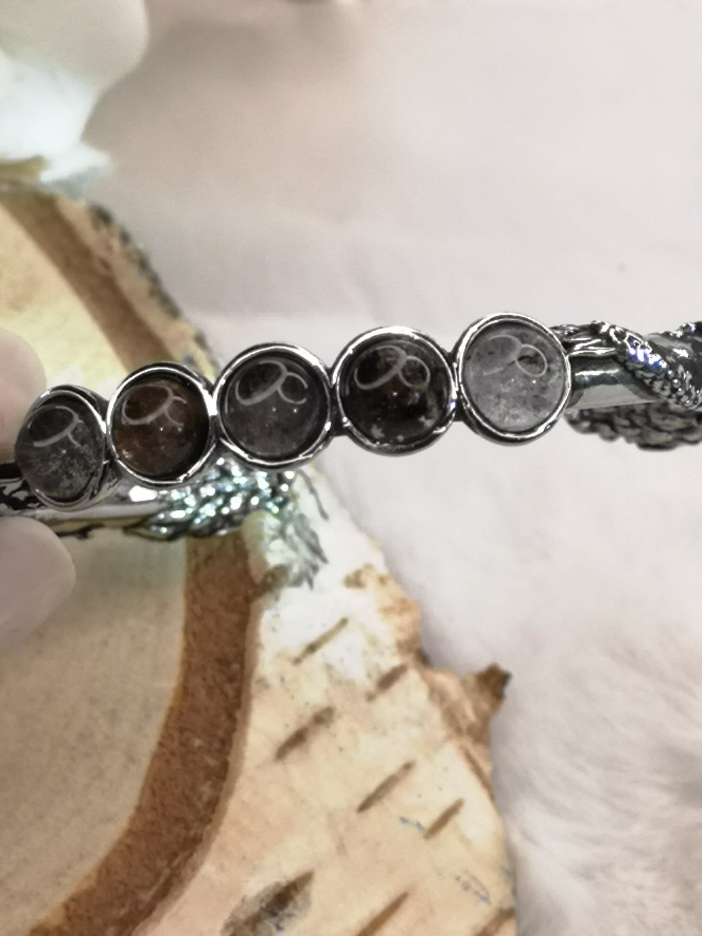 Gartenquartz Edelsteine, Kupfer Drachendesign Armband