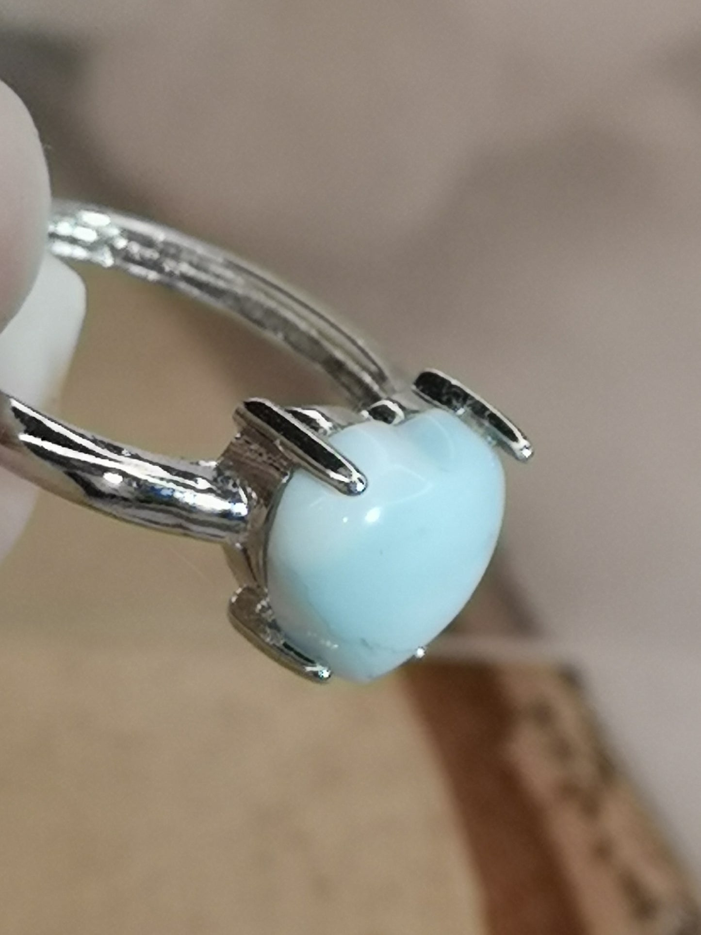 Larimar Edelstein, Kupfer Ring verstellbar