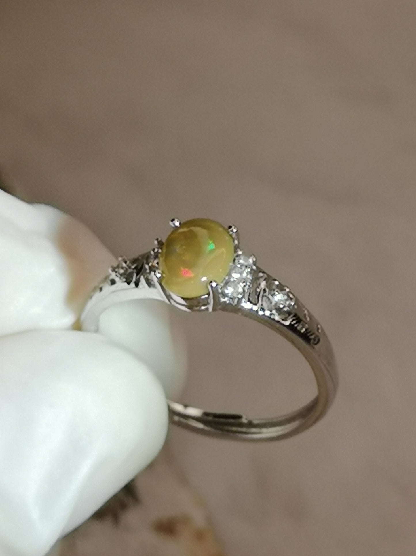 Opal Edelstein, Kupfer Ring, verstellbar