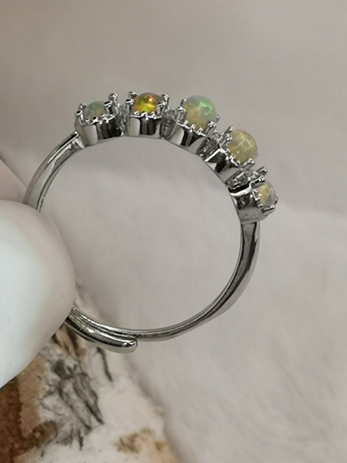 Opal Edelsteine, Kupfer Ring verstellbar