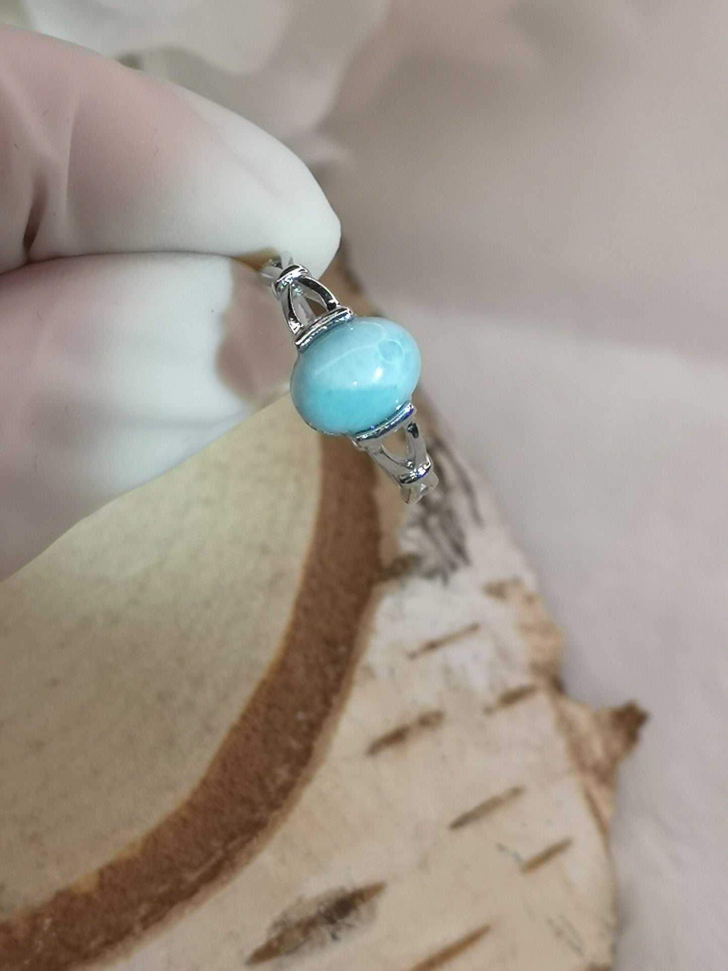 Larimar Edelstein Kupfer Ring