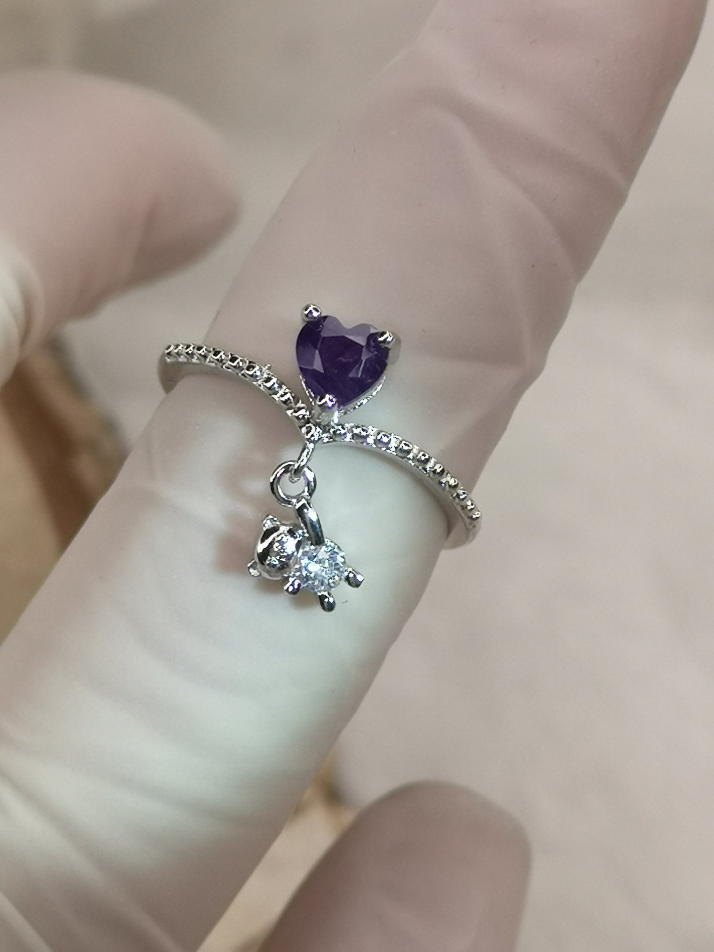 Amethyst Edelstein, Kupfer Ring verstellbar