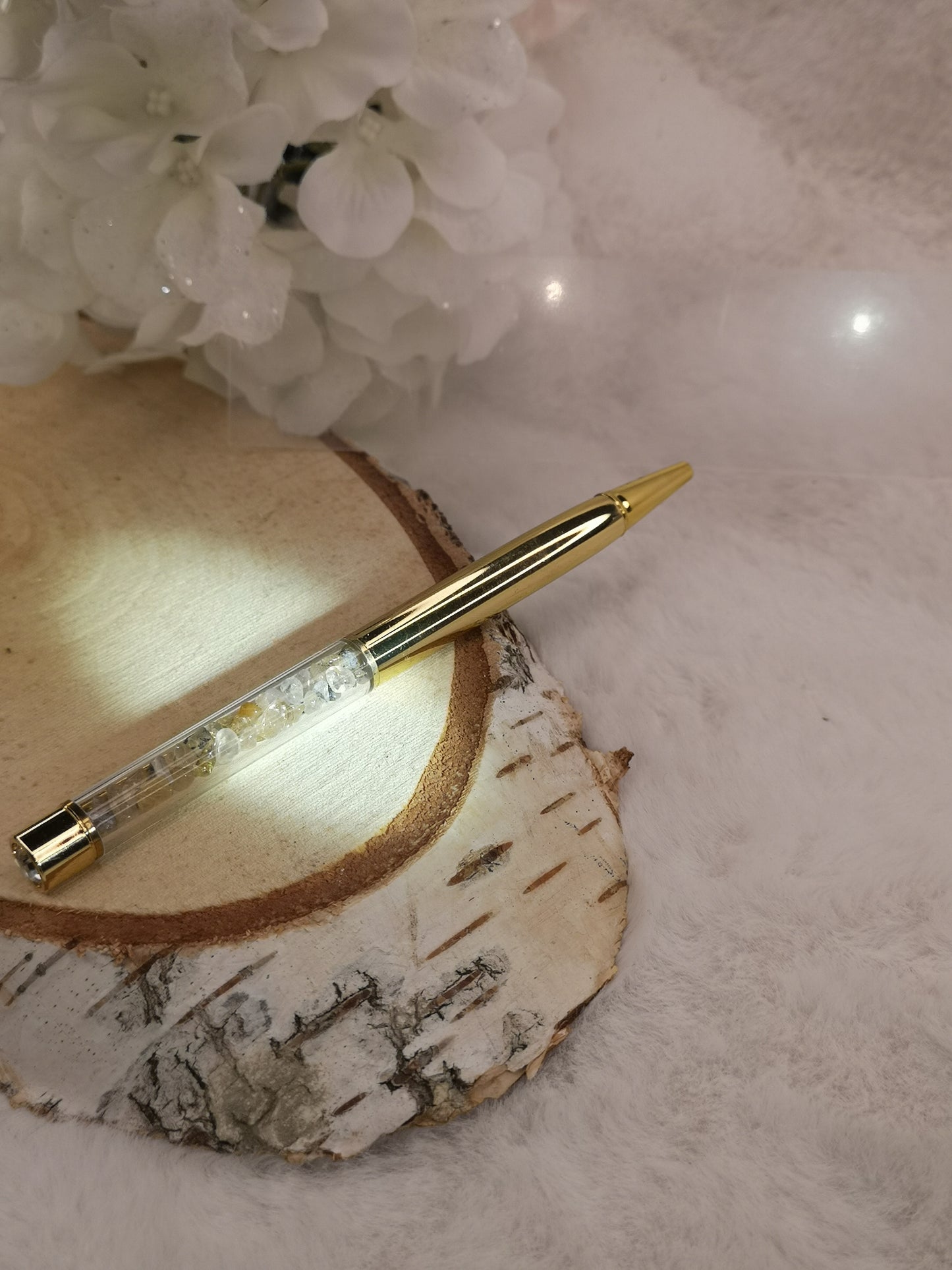 Kugelschreiber mit Citrin Edelsteine