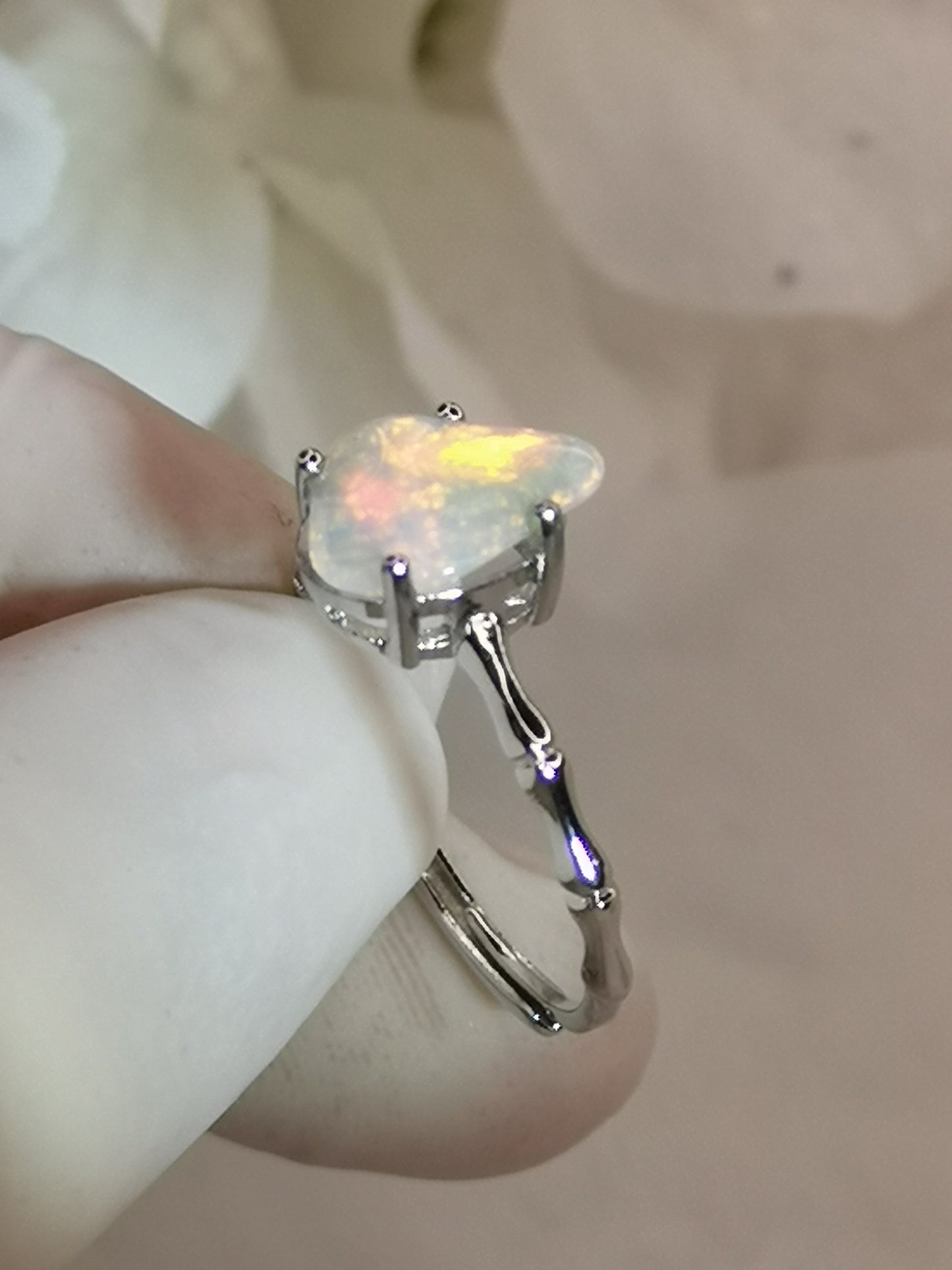 Opal Edelstein Kupfer Ring verstellbar Edelstein Schmuck #dayza