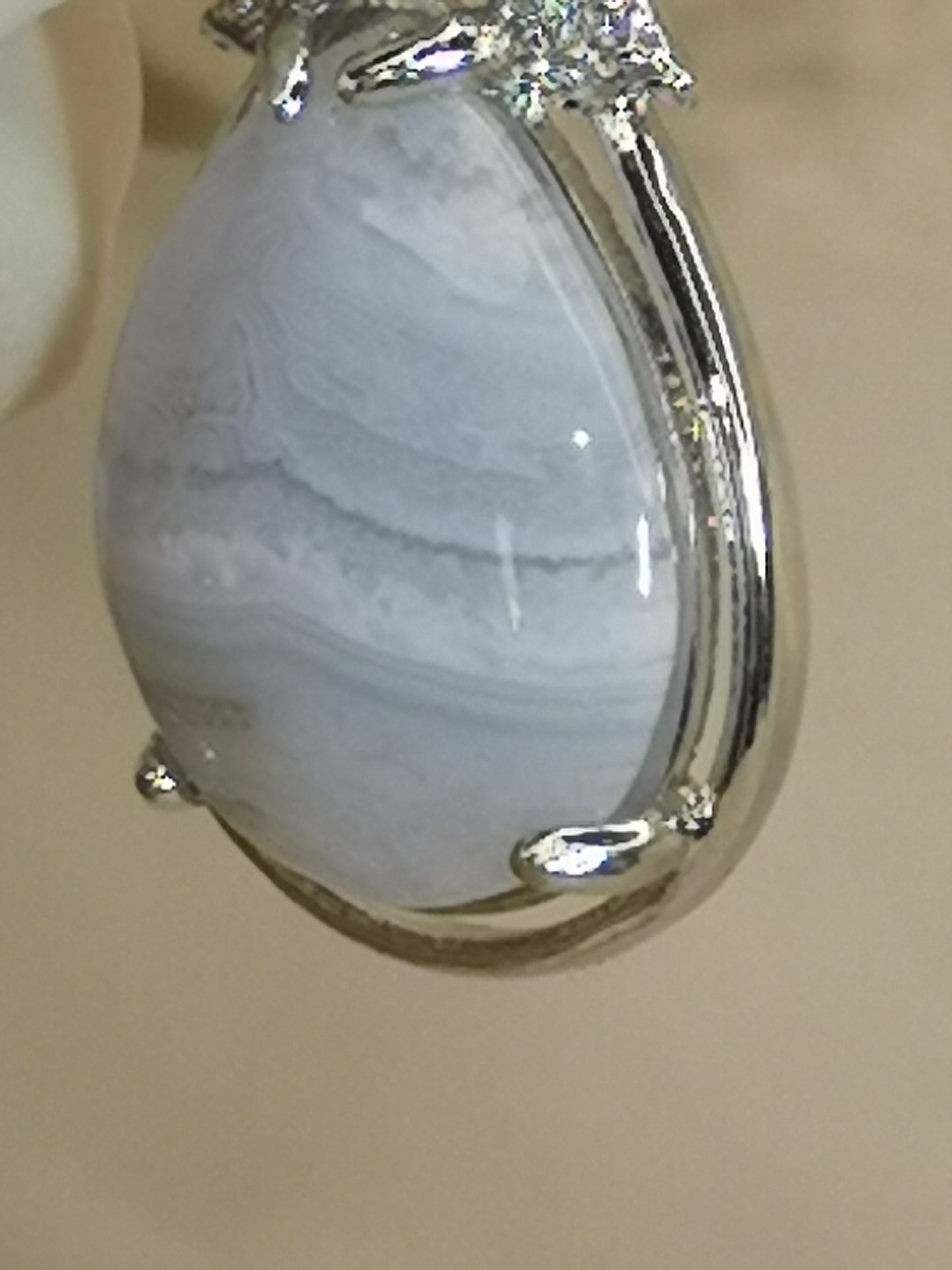 Blue Less Achat Edelstein, Kupfer Ketten Anhänger