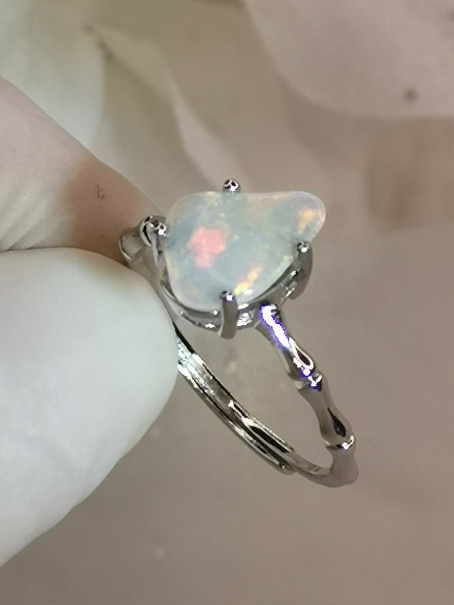 Opal Edelstein Kupfer Ring verstellbar Edelstein Schmuck #dayza