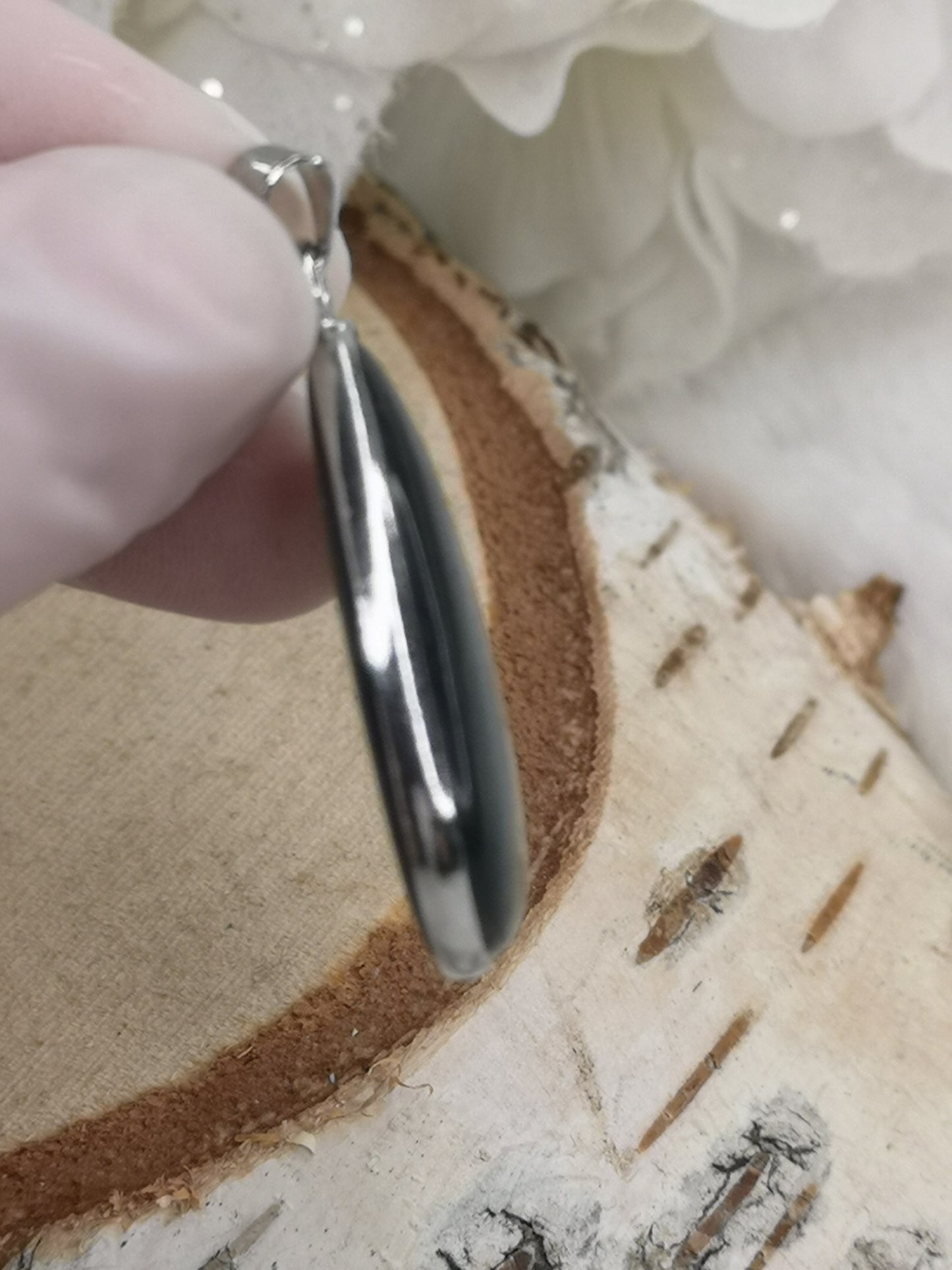 Labradorite Edelstein, 925 Silber Tropfen Ketten Anhänger