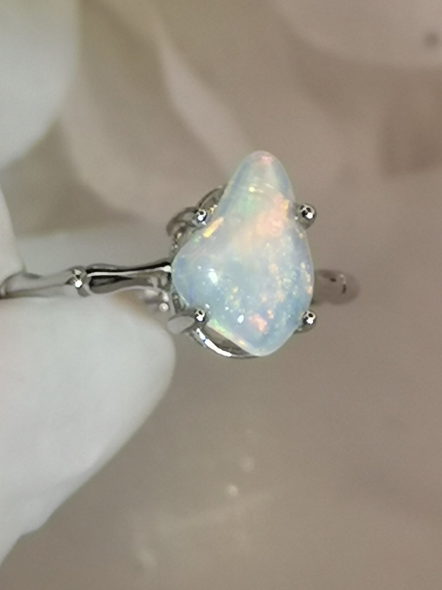 Opal Edelstein Kupfer Ring verstellbar Edelstein Schmuck #dayza