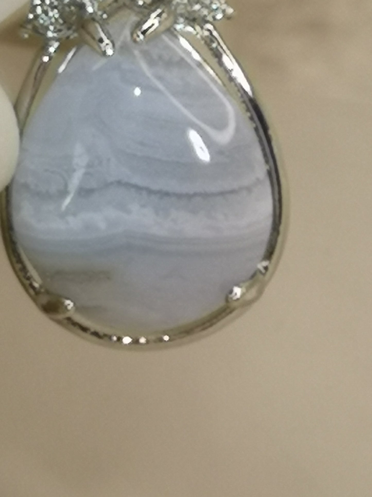 Blue Less Achat Edelstein, Kupfer Ketten Anhänger