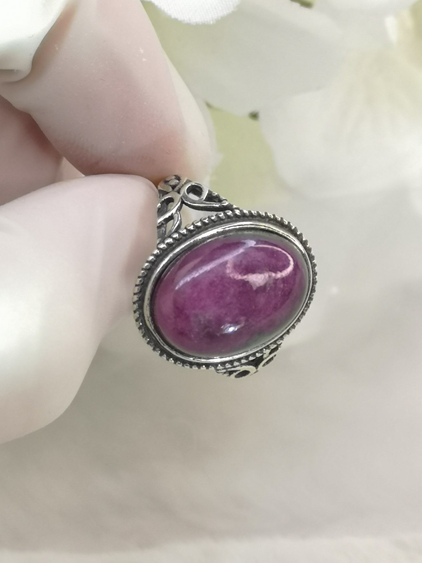 Rubin in Kyanite 925 Silber Ring verstellbar Edelstein Schmuck