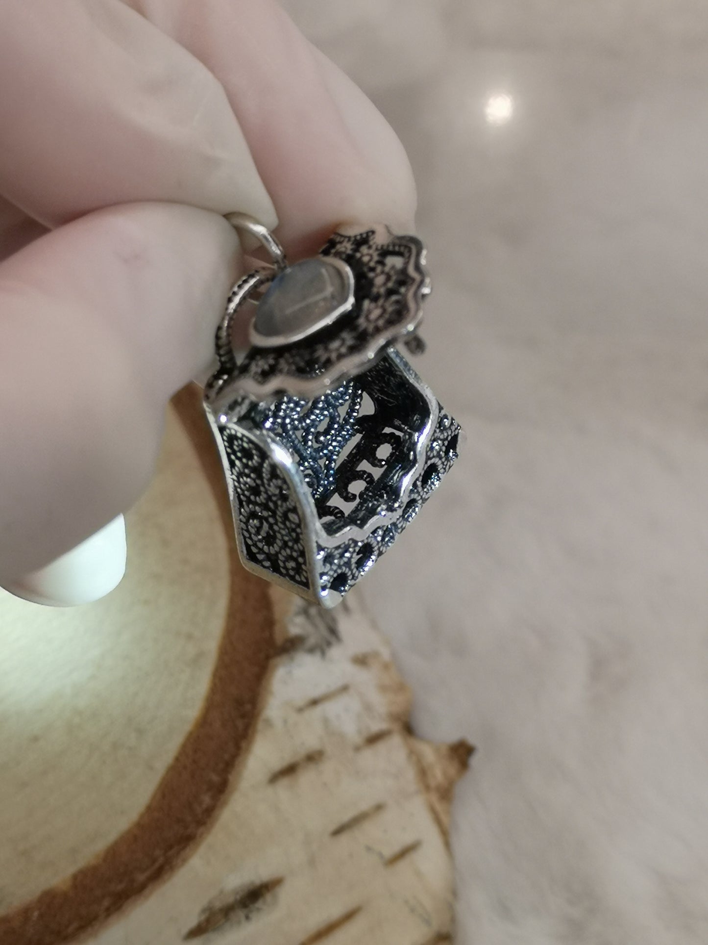 Labradorite Edelstein Kupfer Taschen Design Ketten Anhänger