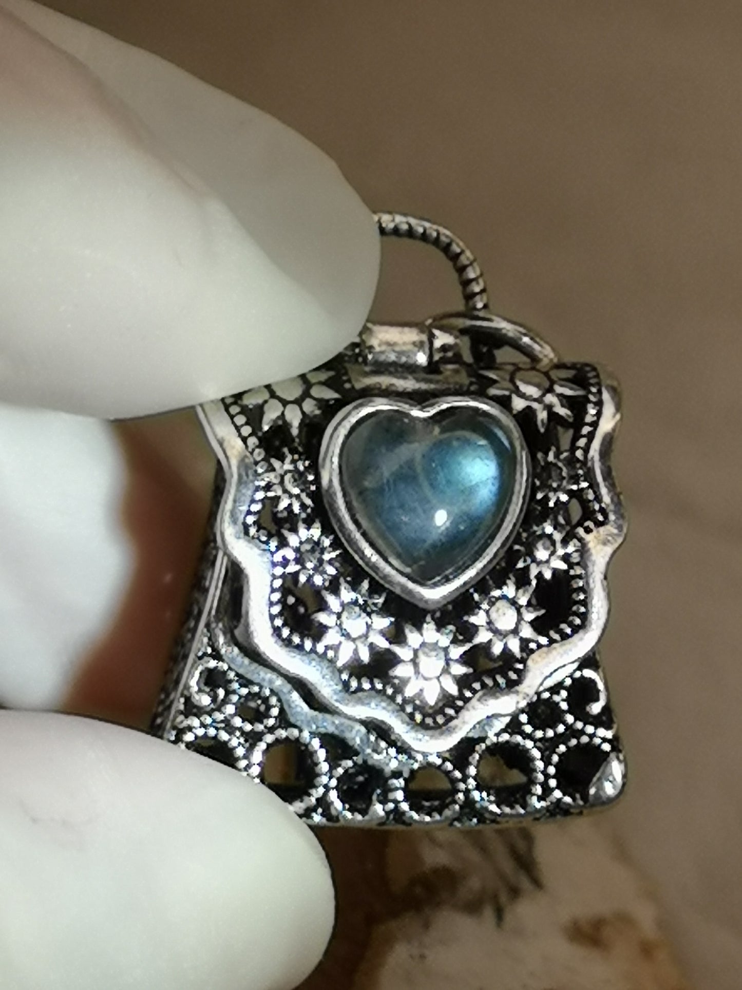 Labradorite Edelstein Kupfer Taschen Design Ketten Anhänger