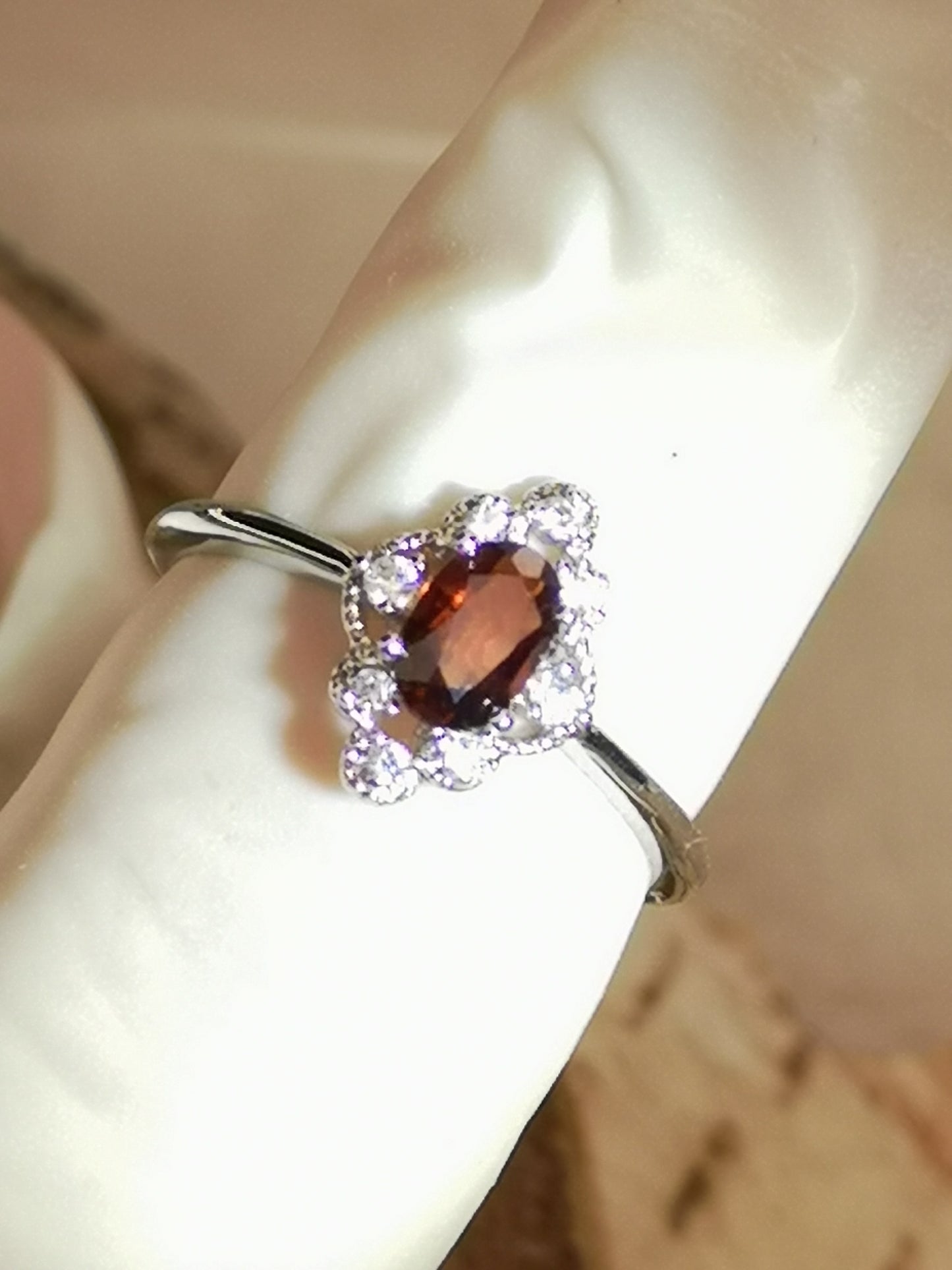 Granat Edelstein, Kupfer Ring verstellbar