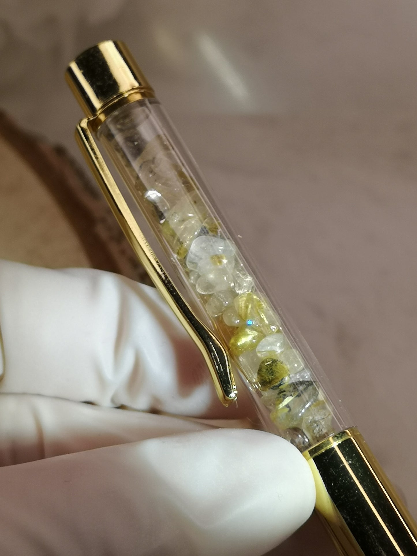 Kugelschreiber mit Citrin Edelsteine