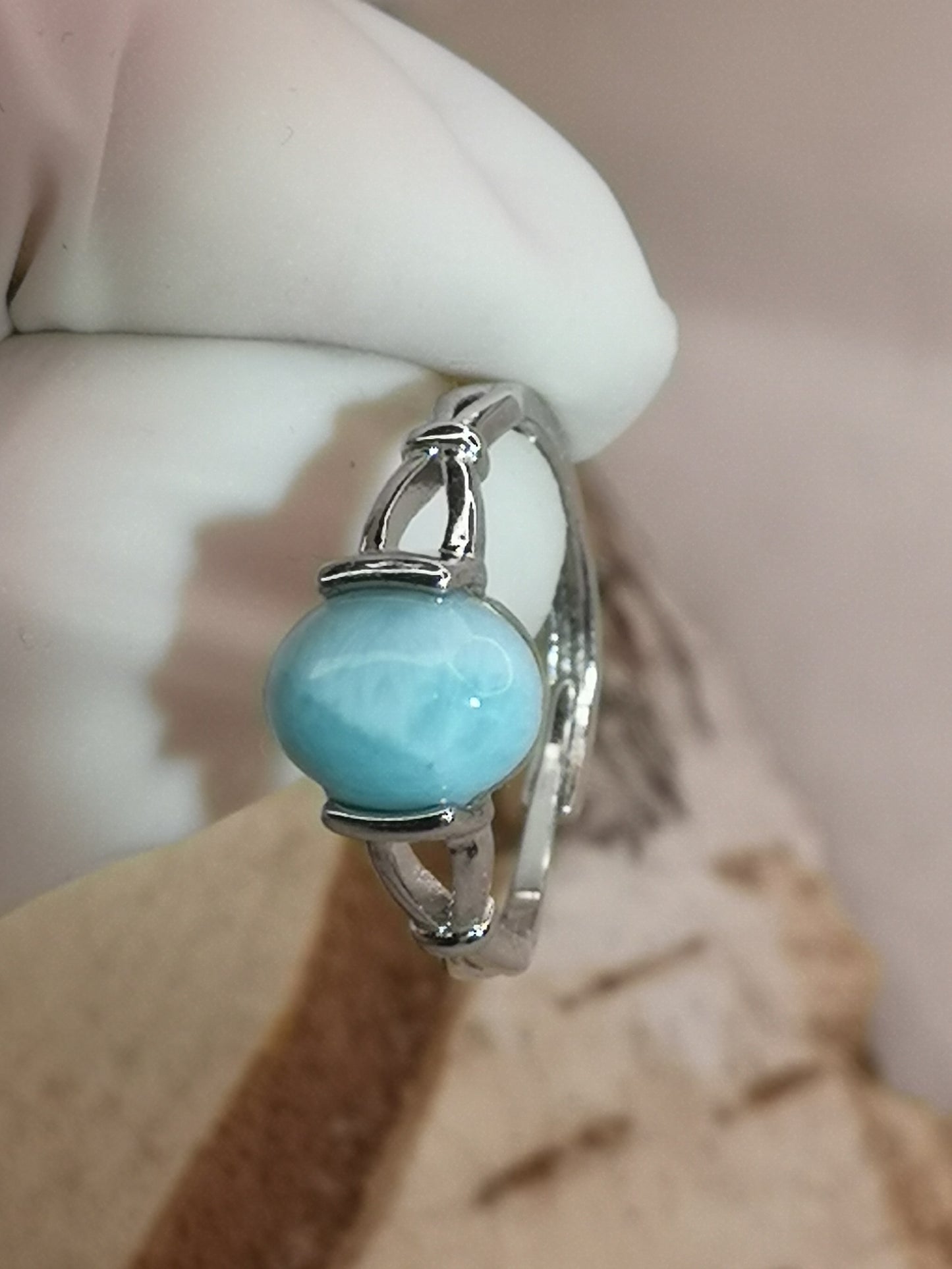 Larimar Edelstein Kupfer Ring