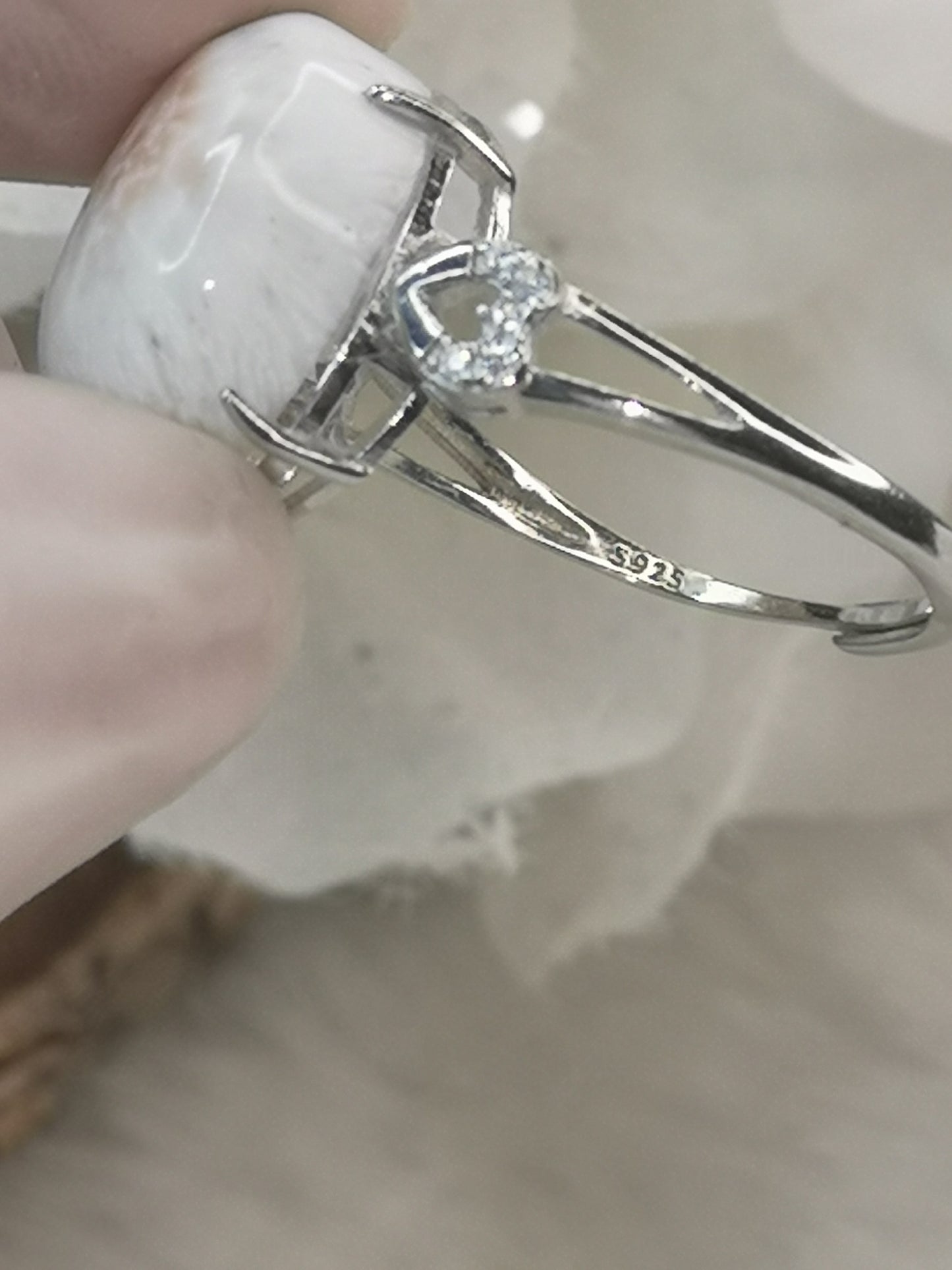 Pink Larimar 925 Silber Ring verstellbar