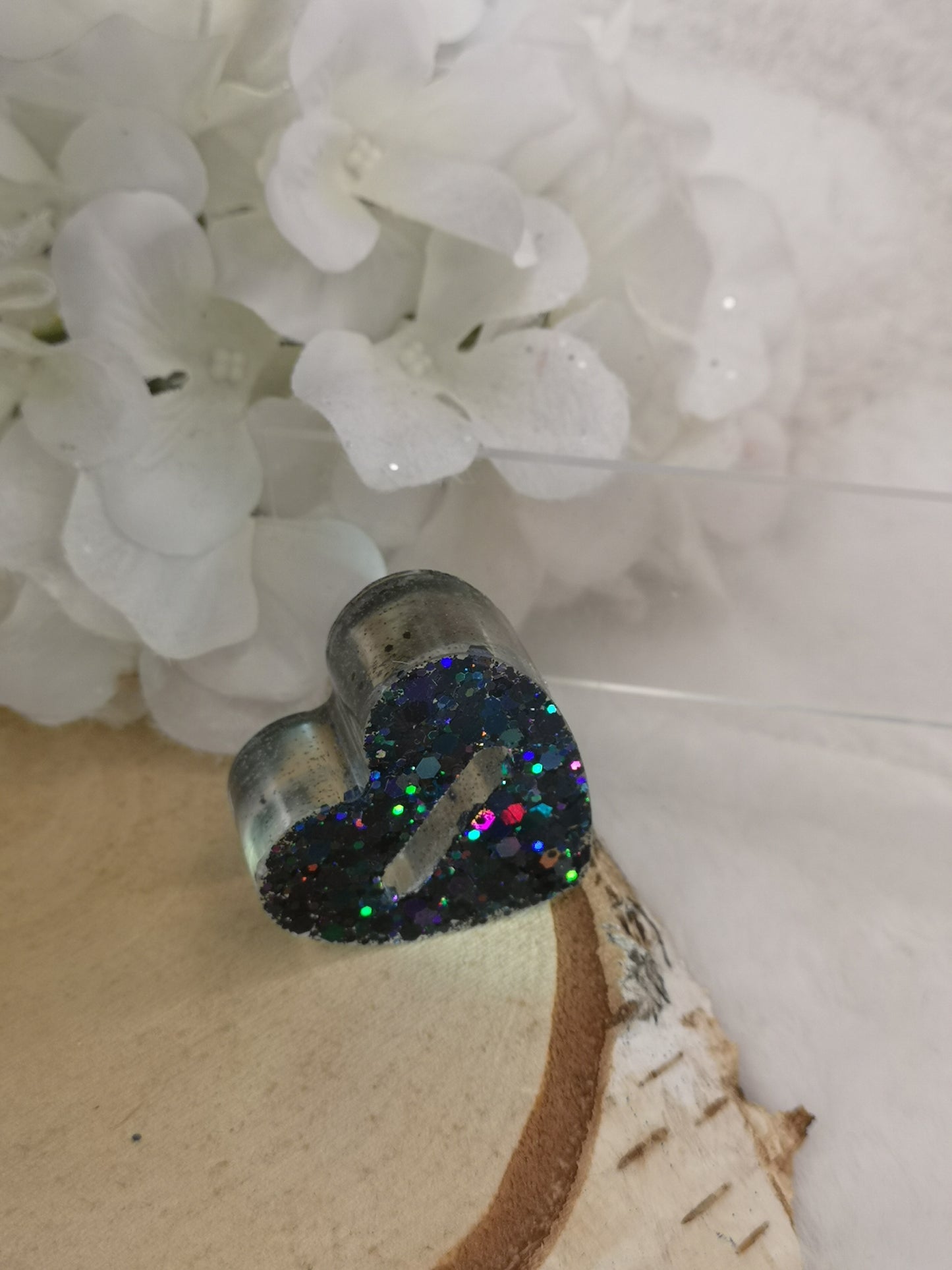 Ring Halter Herzform aus Kunstharz Unikat Resinart Handmade #dayza