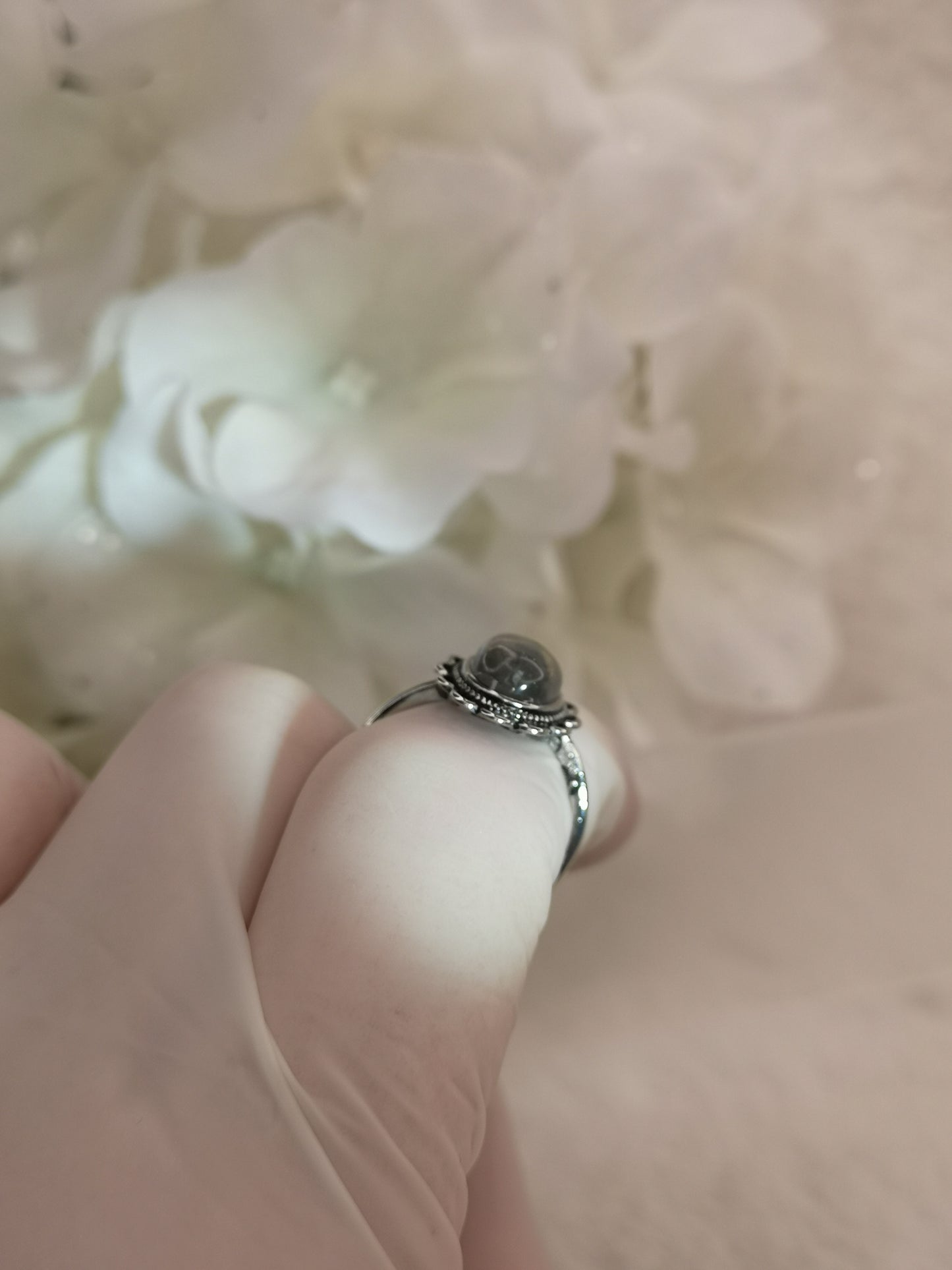 Labradorite Edelstein Kupfer Ring verstellbar