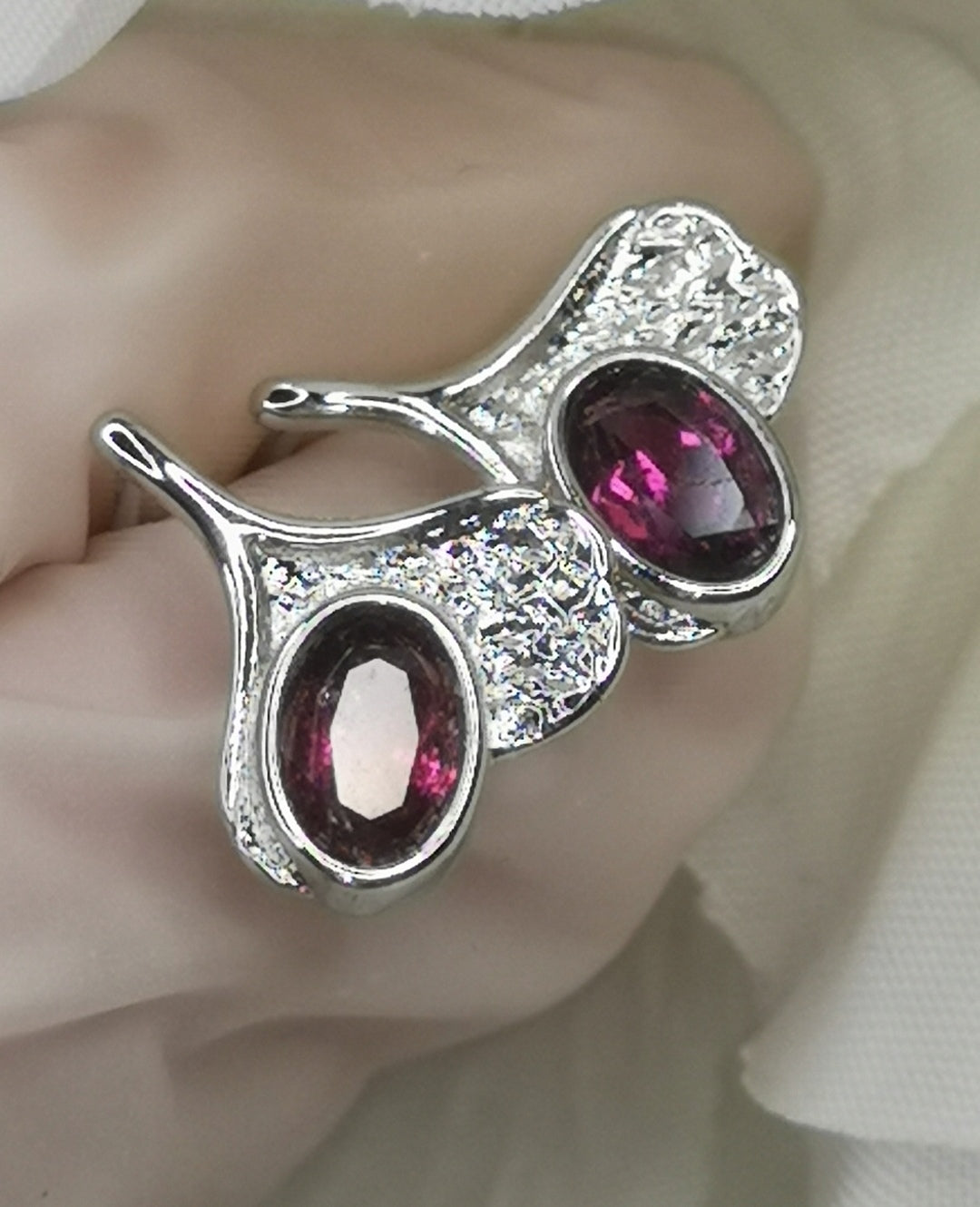 Purple Garnet Edelstein, 925 Silber Ohrringe