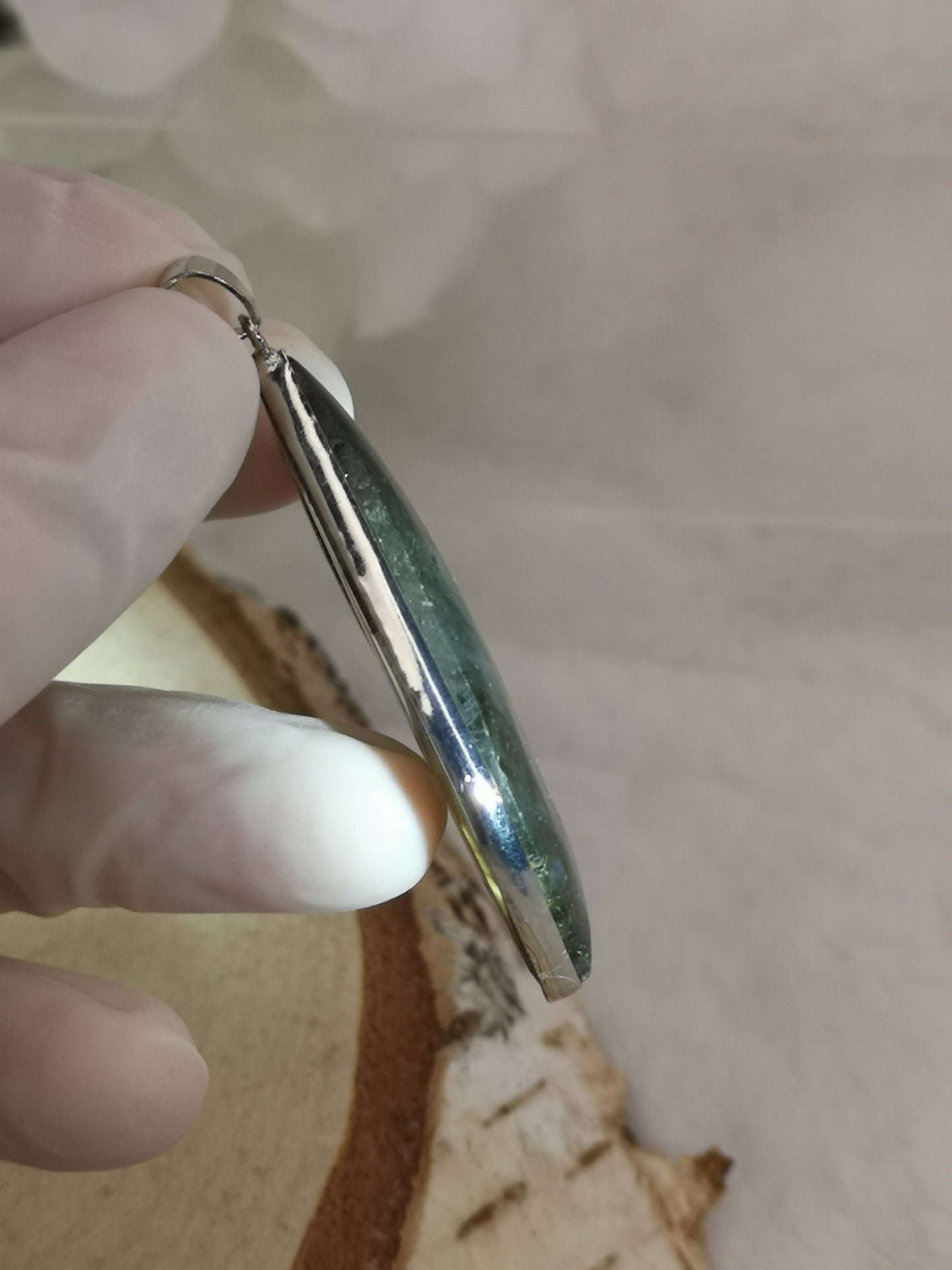 Labradorite Edelstein Tropfen, Kupfer Ketten Anhänger