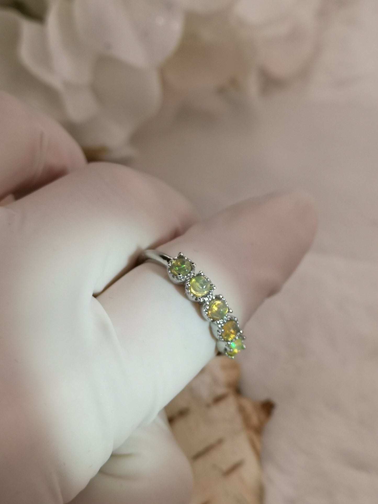 Opal Edelsteine, Kupfer Ring verstellbar