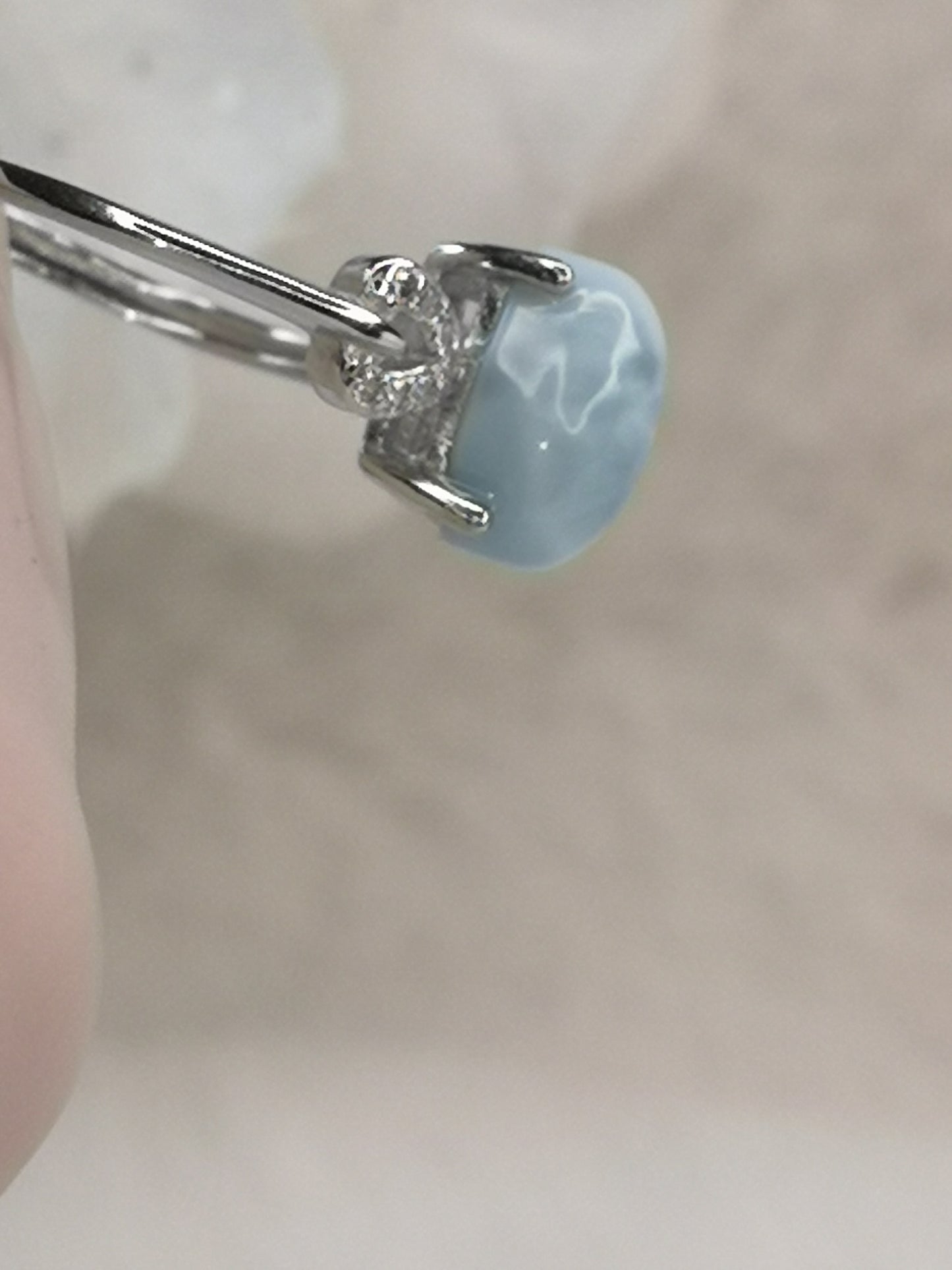 Larimar 925 Silber Ring, verstellbar