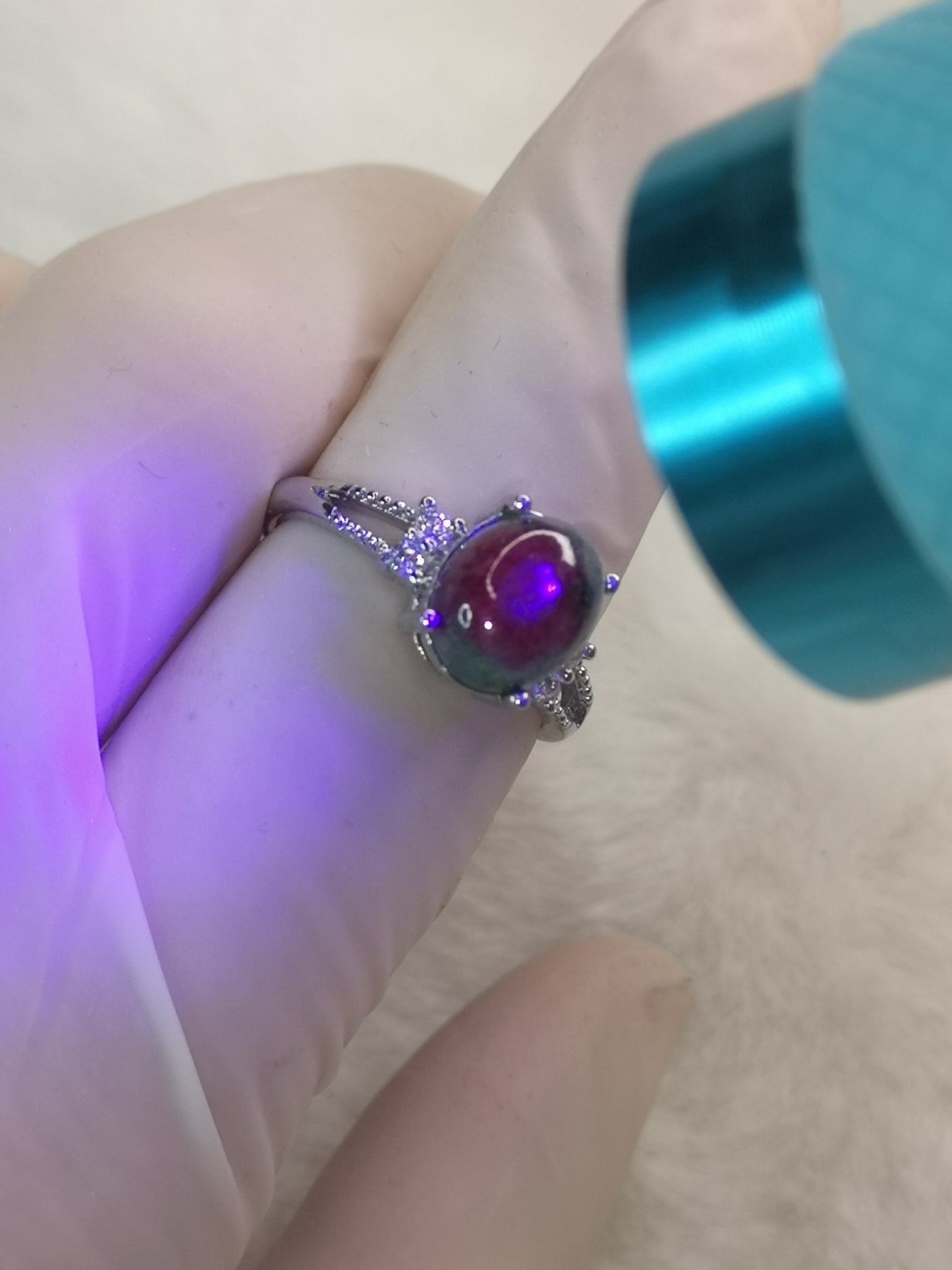 Rubin Zoisit, Kupfer Ring, verstellbar.