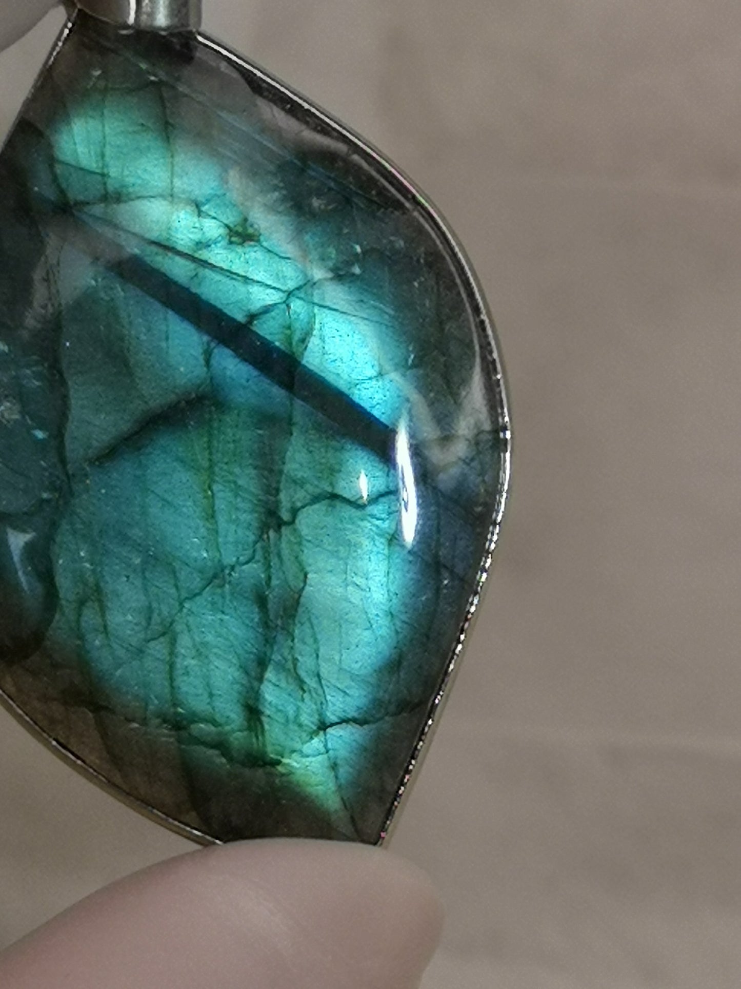 Labradorite Edelstein Tropfen, Kupfer Ketten Anhänger