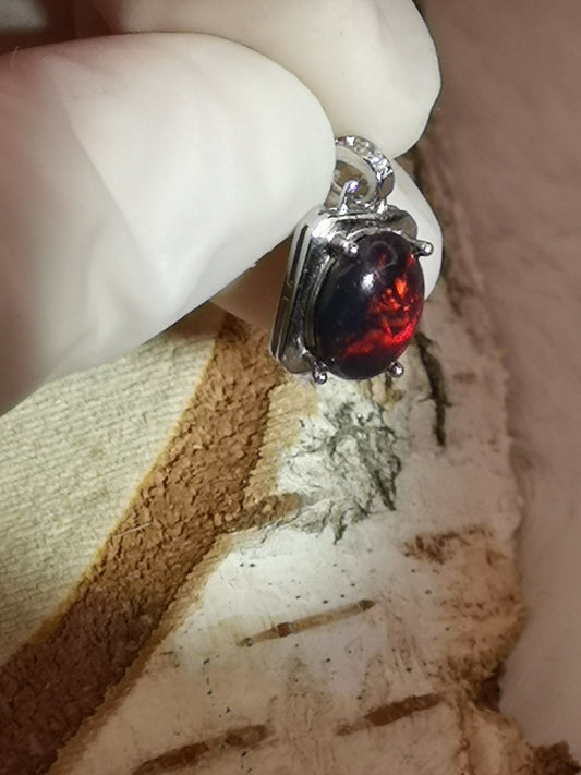 Black Opal Edelstein 925 Silber Ketten Anhänger