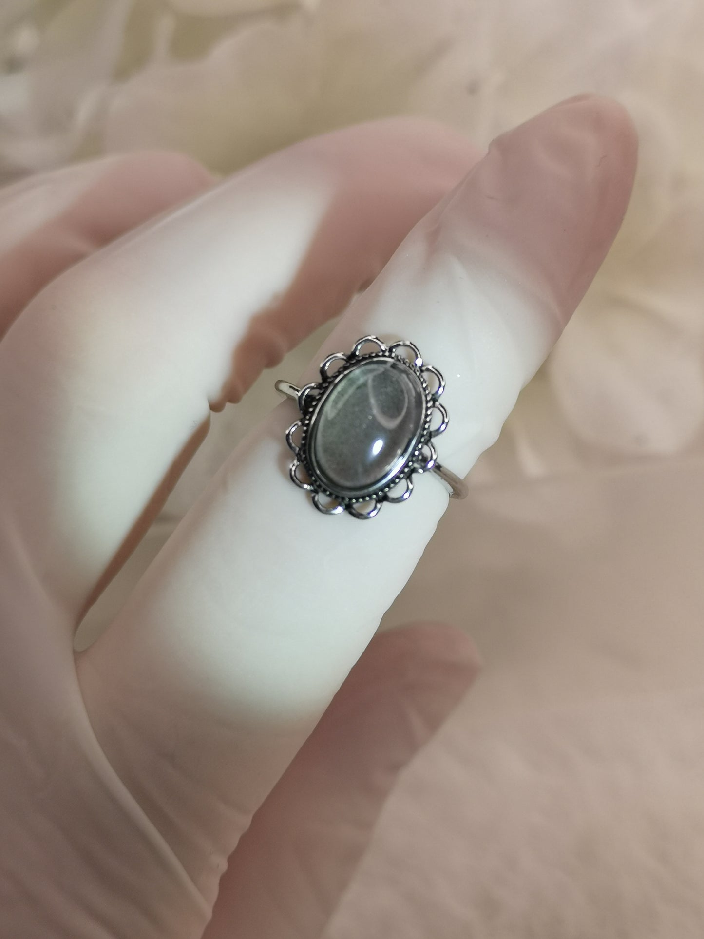Labradorite Edelstein Kupfer Ring verstellbar