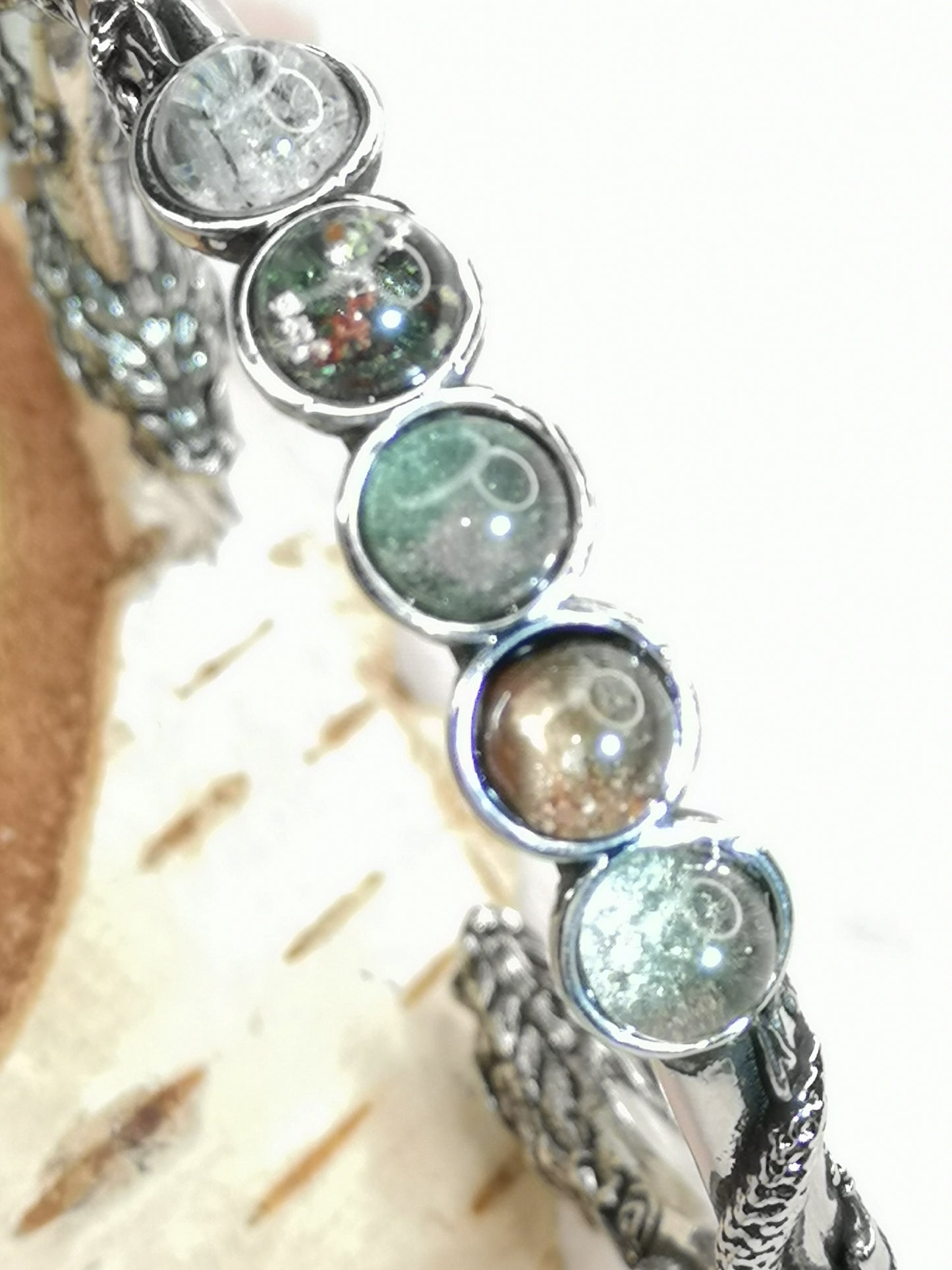 Gartenquartz Edelsteine, Kupfer Drachendesign Armband