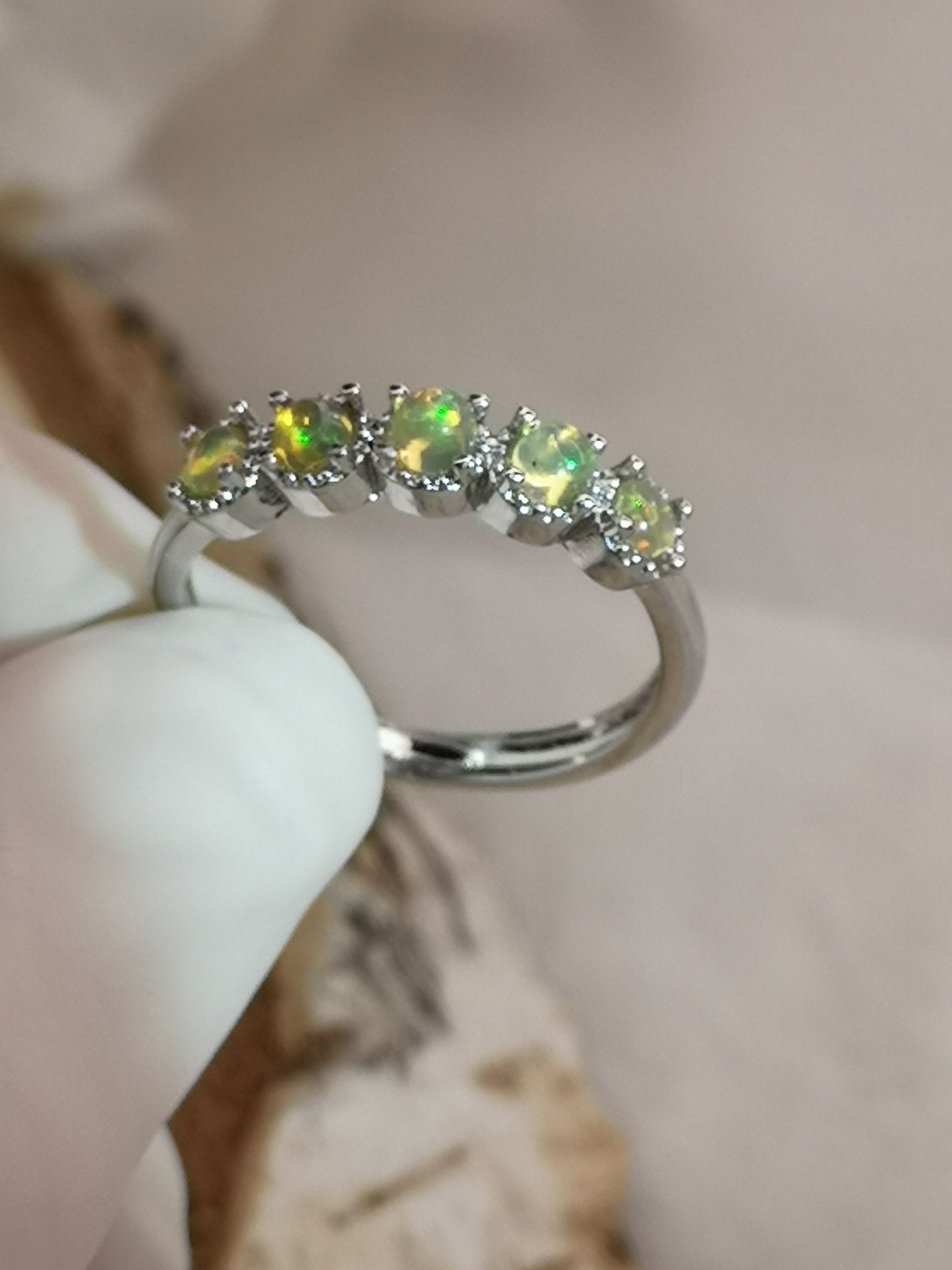 Opal Edelsteine, Kupfer Ring verstellbar