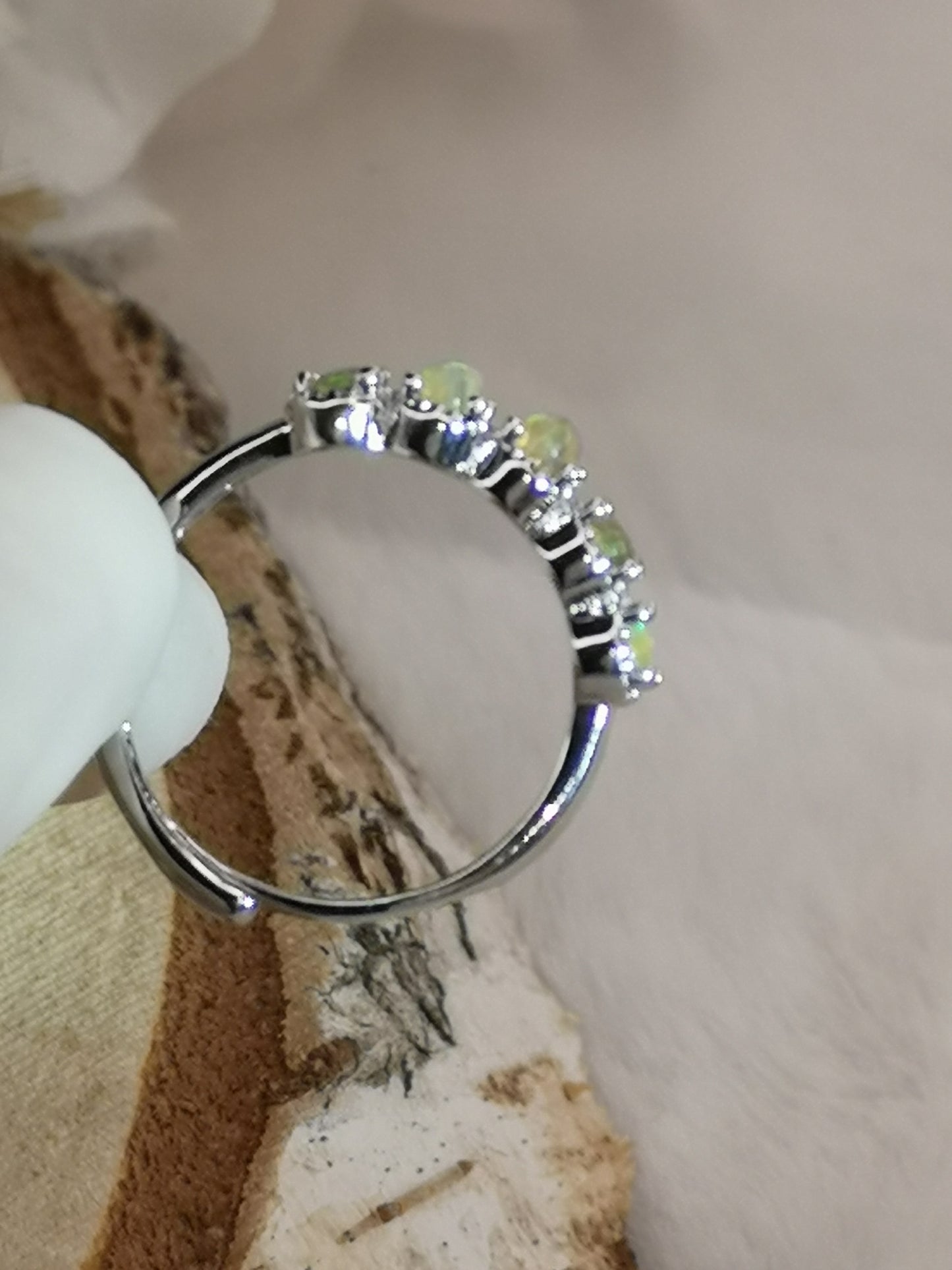 Opal Edelsteine, Kupfer Ring verstellbar
