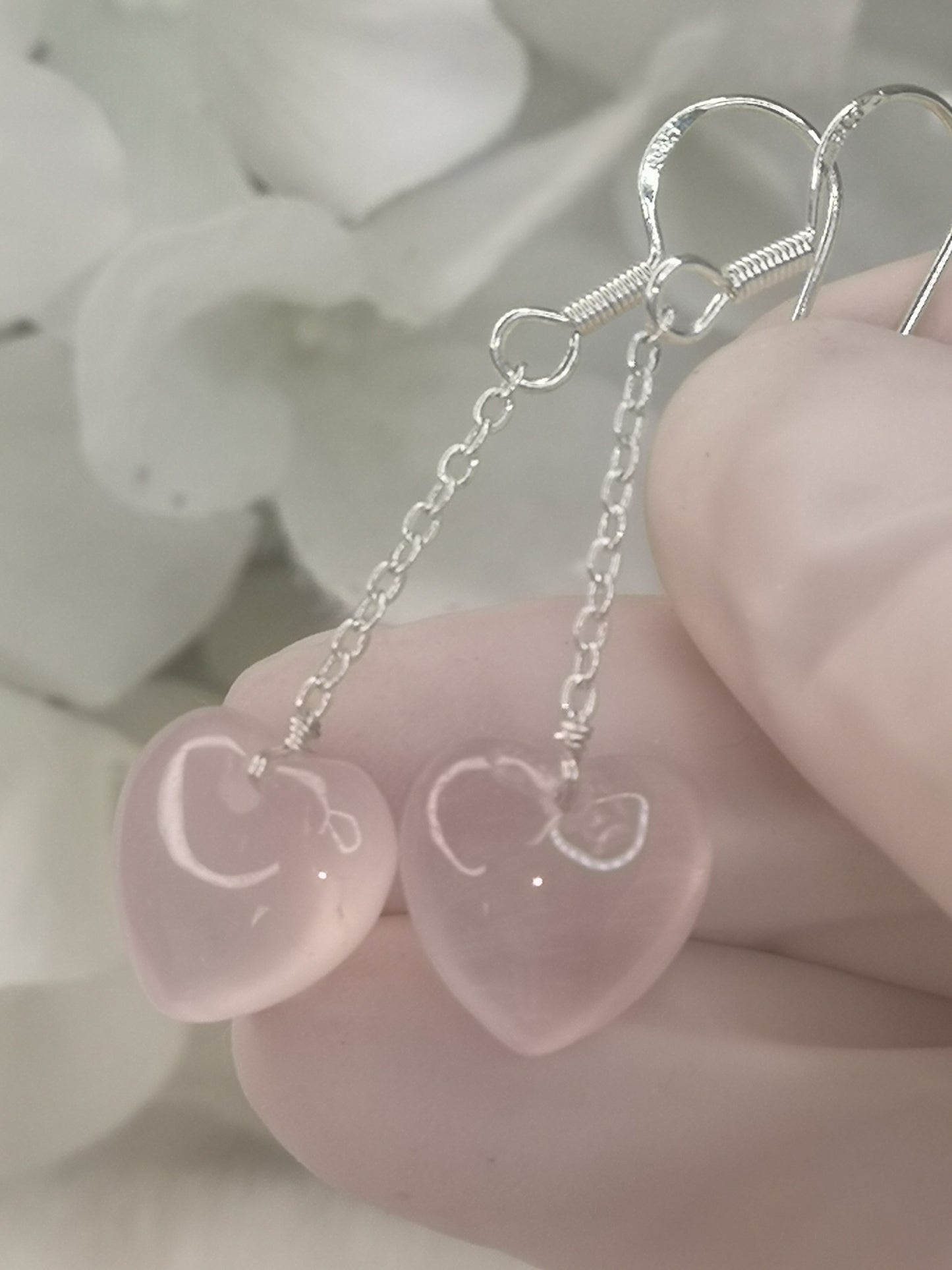 Rosenquarz 925 Silber Ohrringe